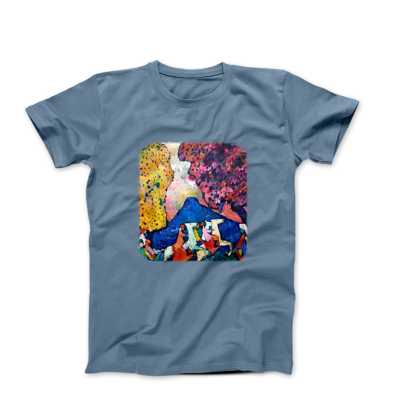 Kandinsky Blue Mountain 1909 Artwork T-Shirt - Greatest Artists - Harvey Ltd