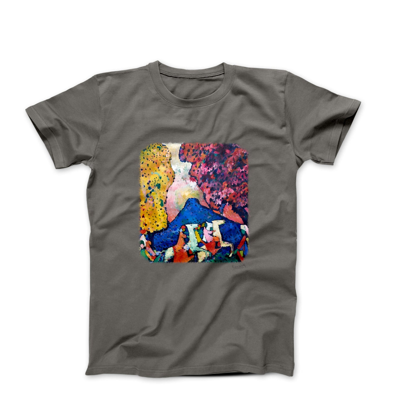Kandinsky Blue Mountain 1909 Artwork T-Shirt - Greatest Artists - Harvey Ltd