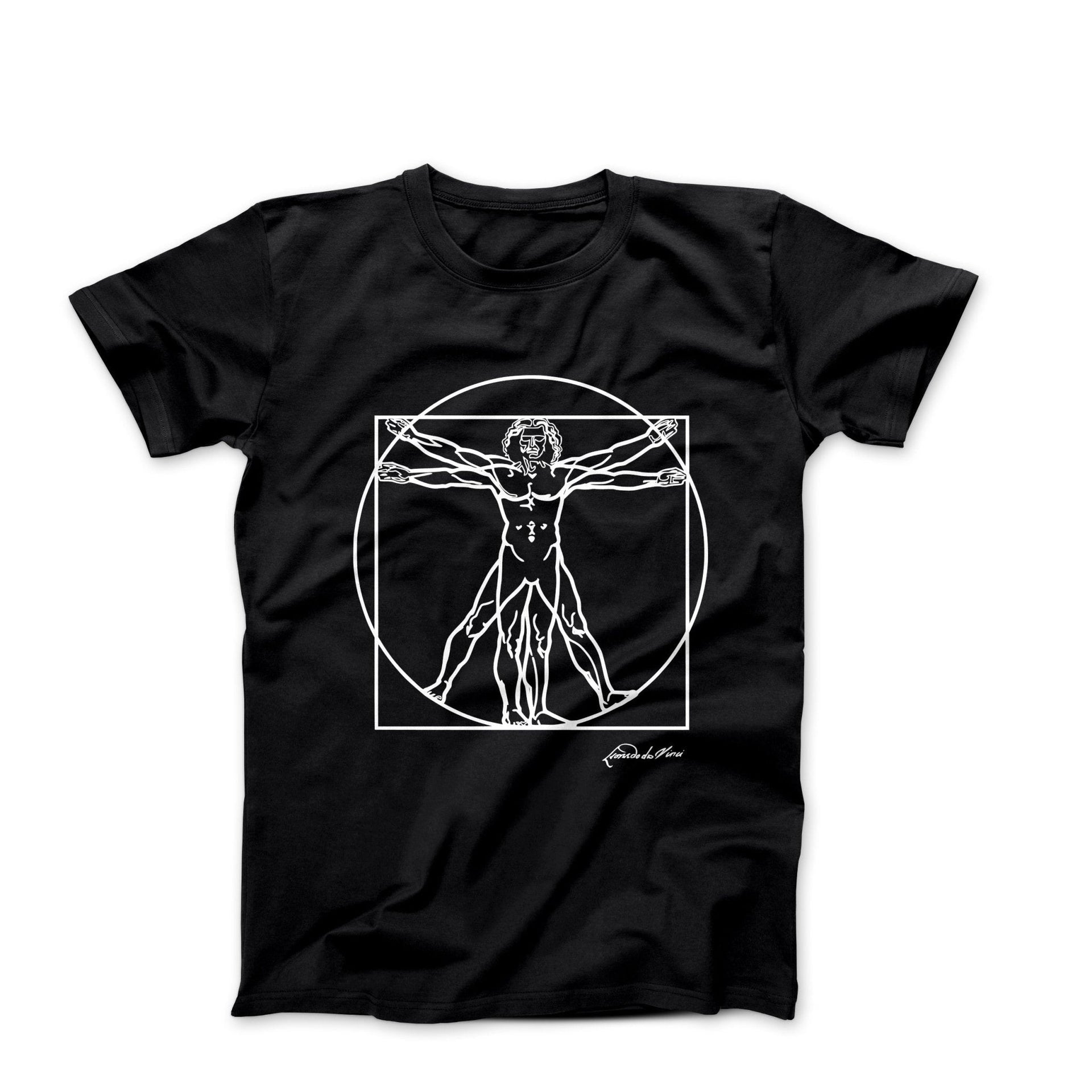Leonardo Da Vinci Vitruvian Man Sketch T-Shirt - Greatest Artists - Harvey Ltd