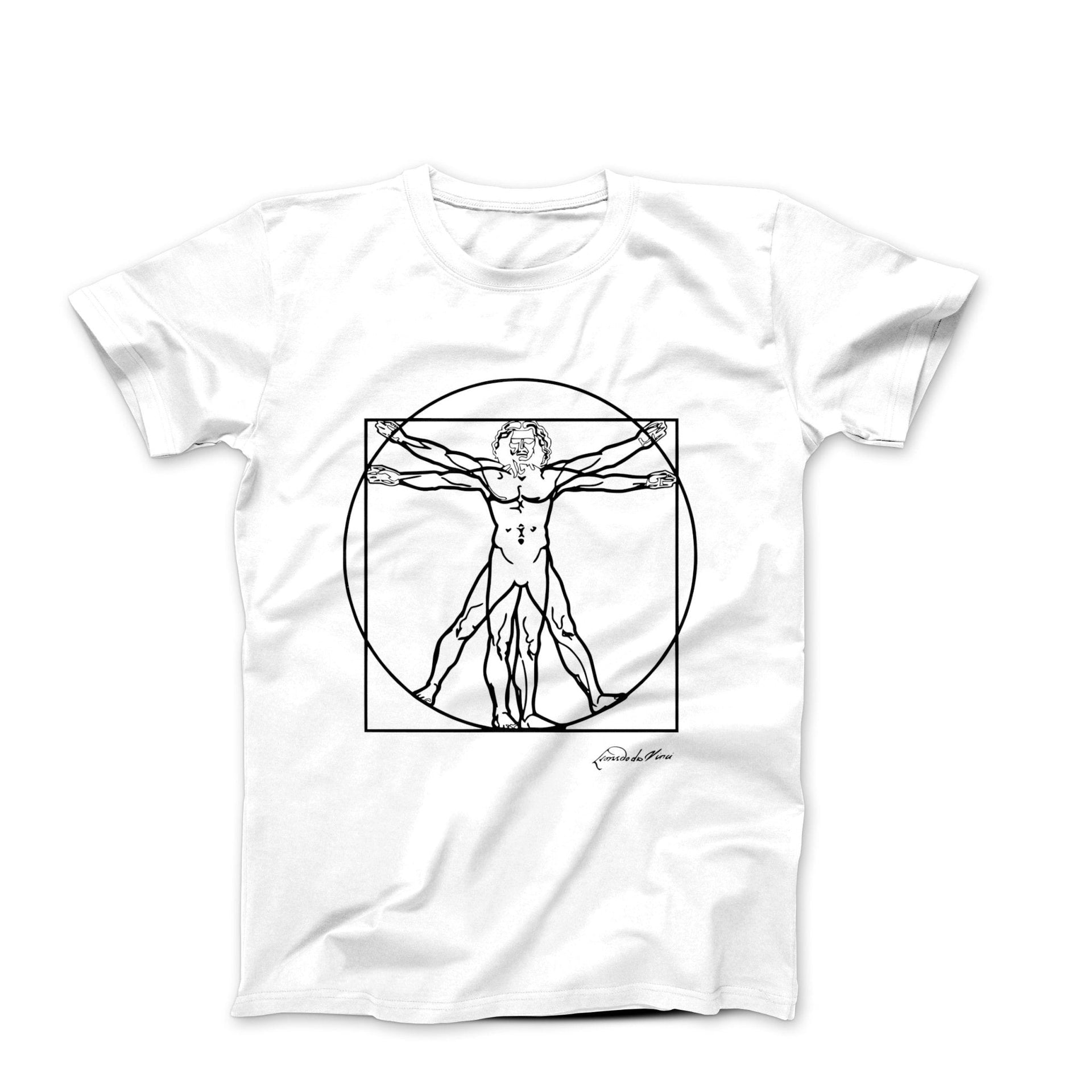 Leonardo Da Vinci Vitruvian Man Sketch T-Shirt - Greatest Artists - Harvey Ltd