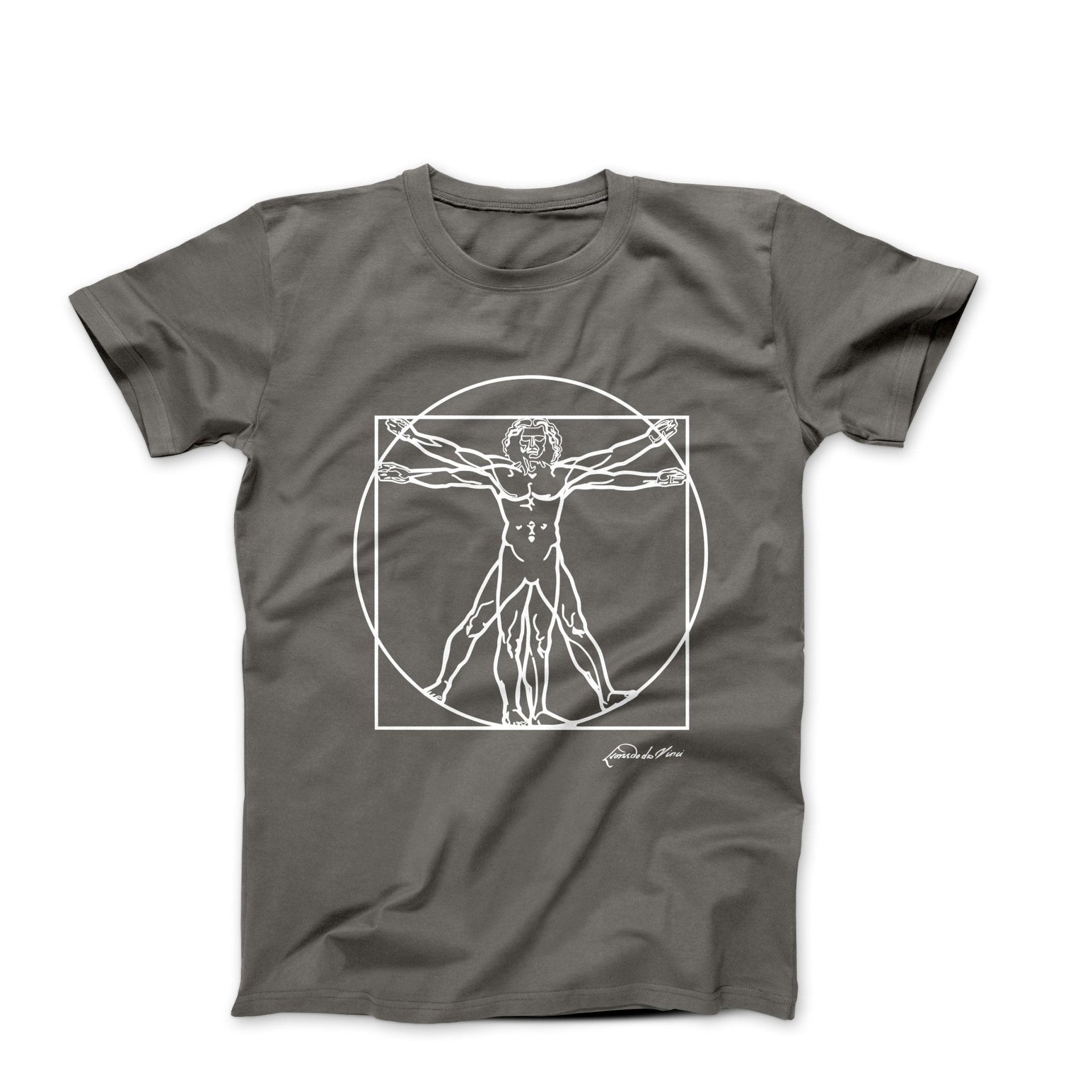 Leonardo Da Vinci Vitruvian Man Sketch T-Shirt - Greatest Artists - Harvey Ltd