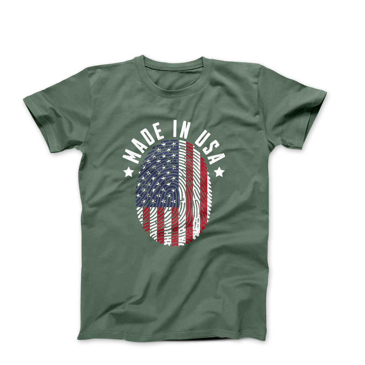 Made In USA Fingerprint Illustration T-shirt - Americana & Patriotic - Harvey Ltd