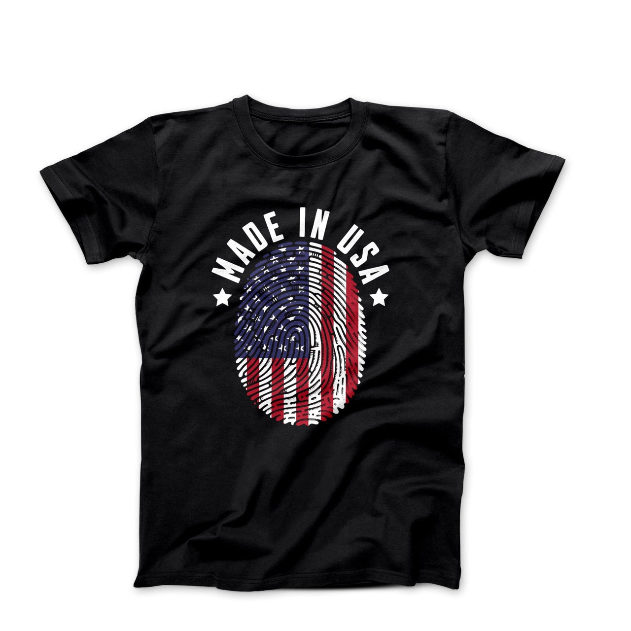Made In USA Fingerprint Illustration T-shirt - Americana & Patriotic - Harvey Ltd