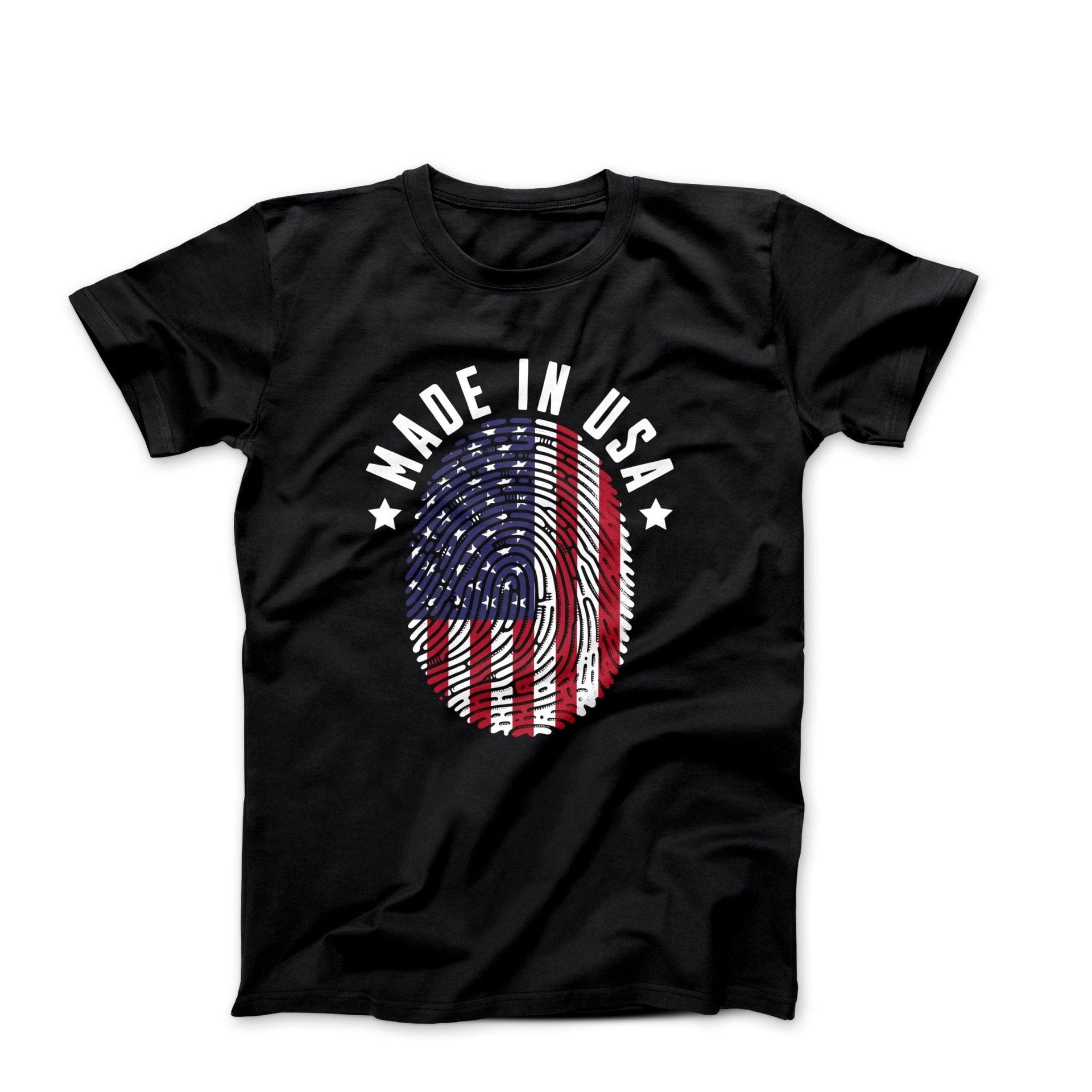 Made In USA Fingerprint Illustration T-shirt - Americana & Patriotic - Harvey Ltd