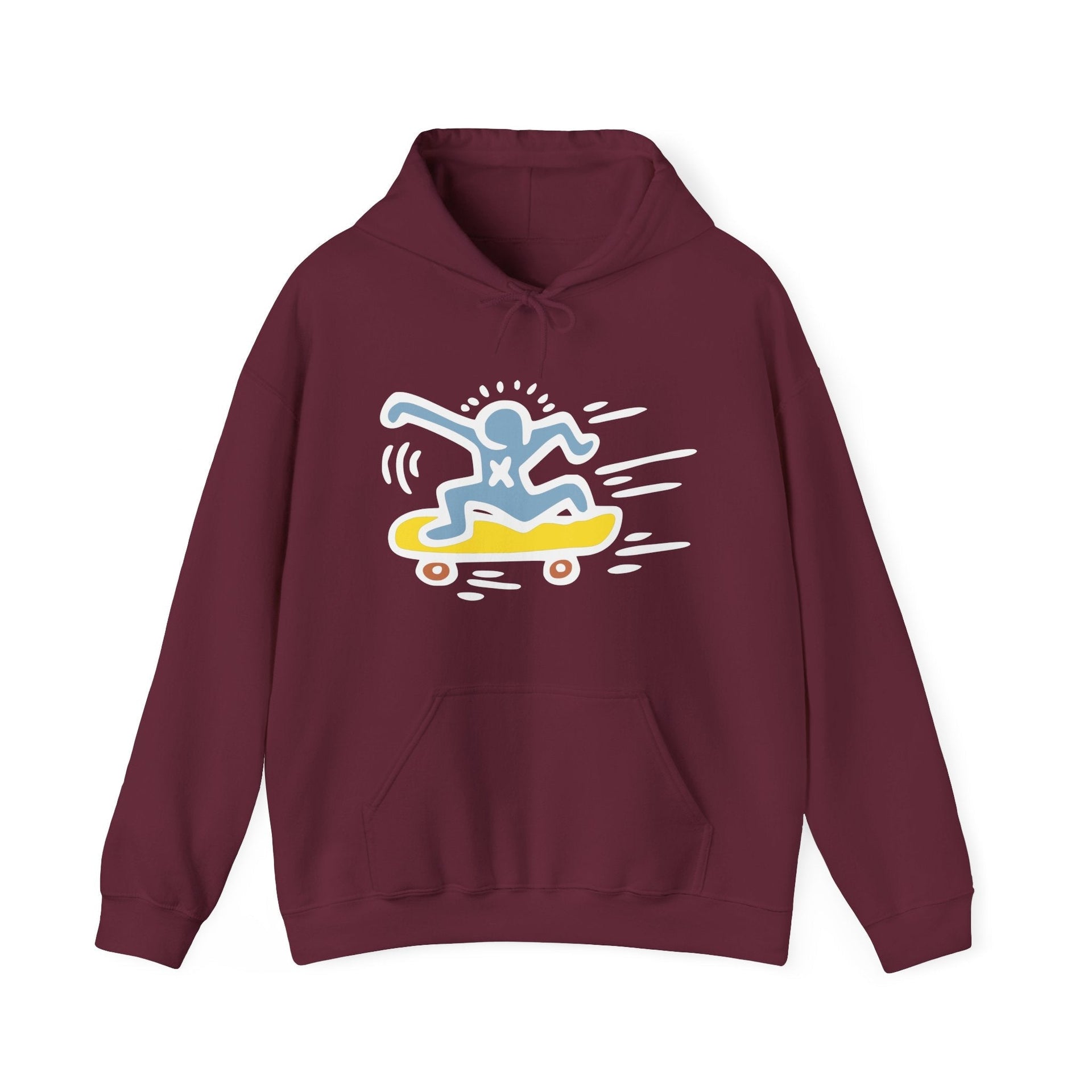 Man Skateboarding Illustration Hoodie - Street, Pop & Media Art - Harvey Ltd