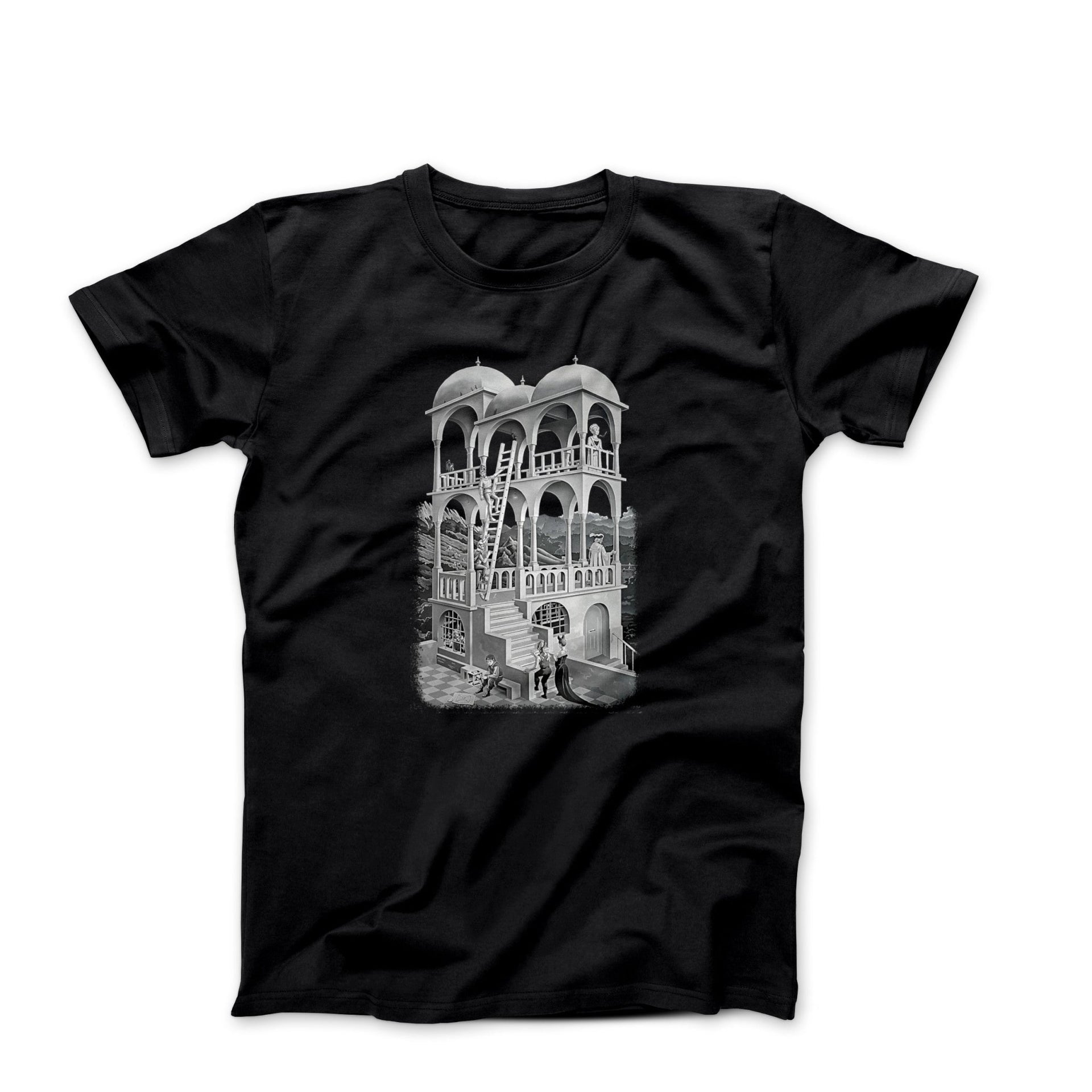 M.C. Escher Belvedere (1958) Artwork T-shirt - Greatest Artists - Harvey Ltd