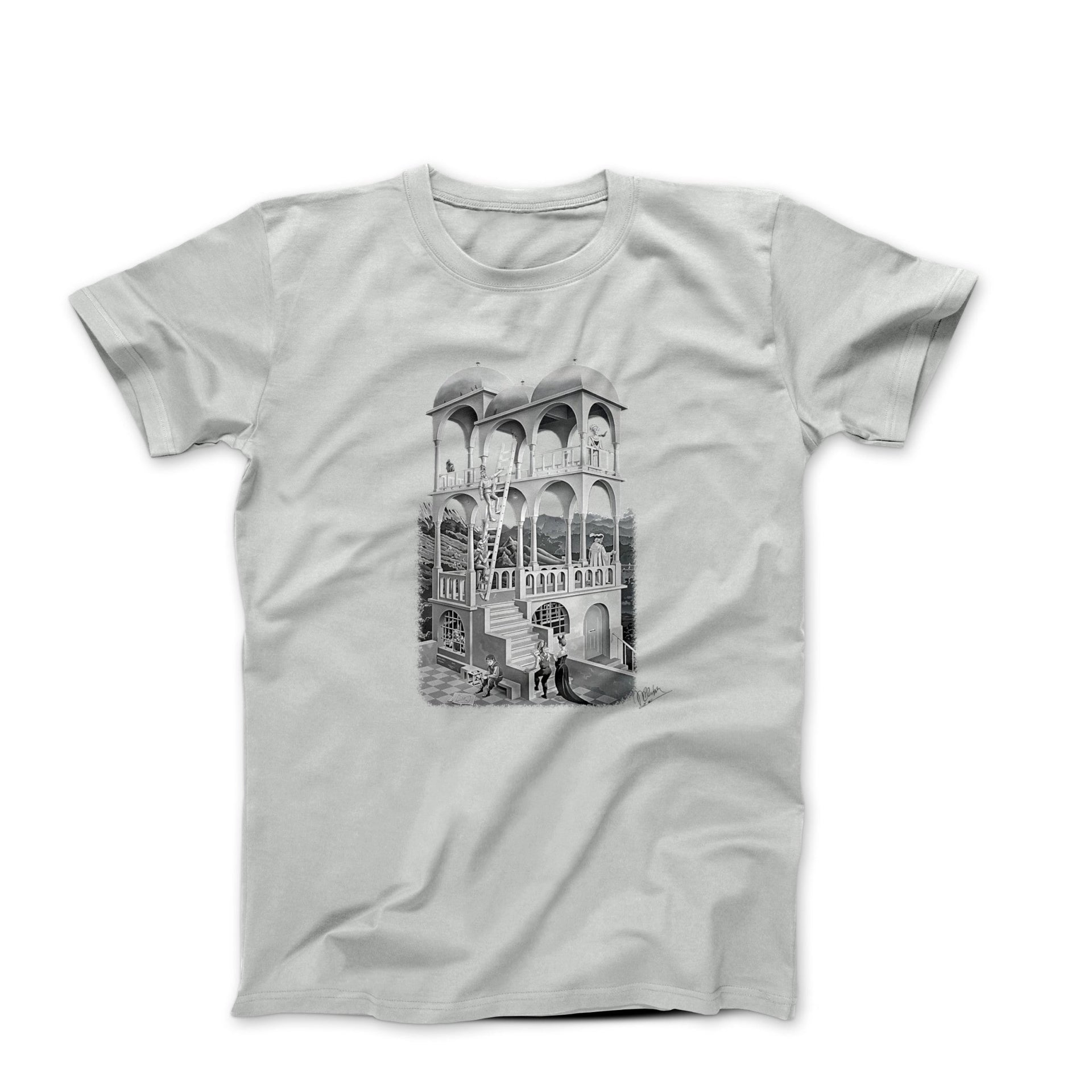M.C. Escher Belvedere (1958) Artwork T-shirt - Greatest Artists - Harvey Ltd