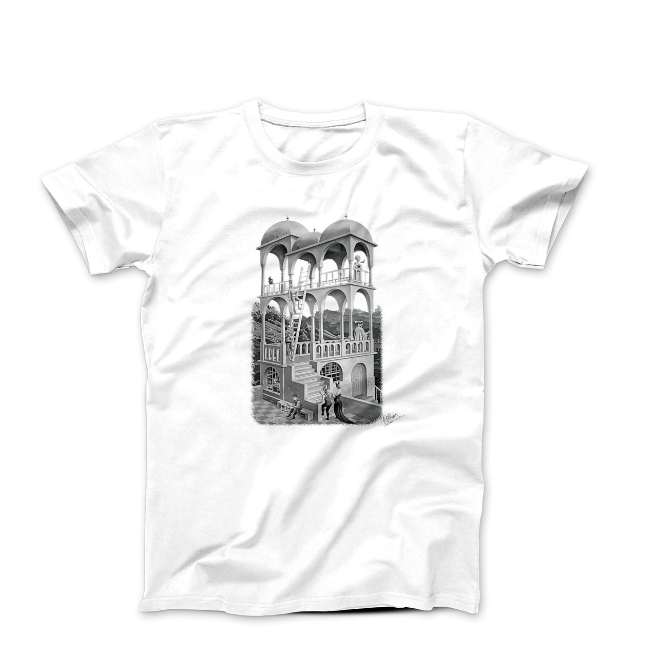 M.C. Escher Belvedere (1958) Artwork T-shirt - Greatest Artists - Harvey Ltd