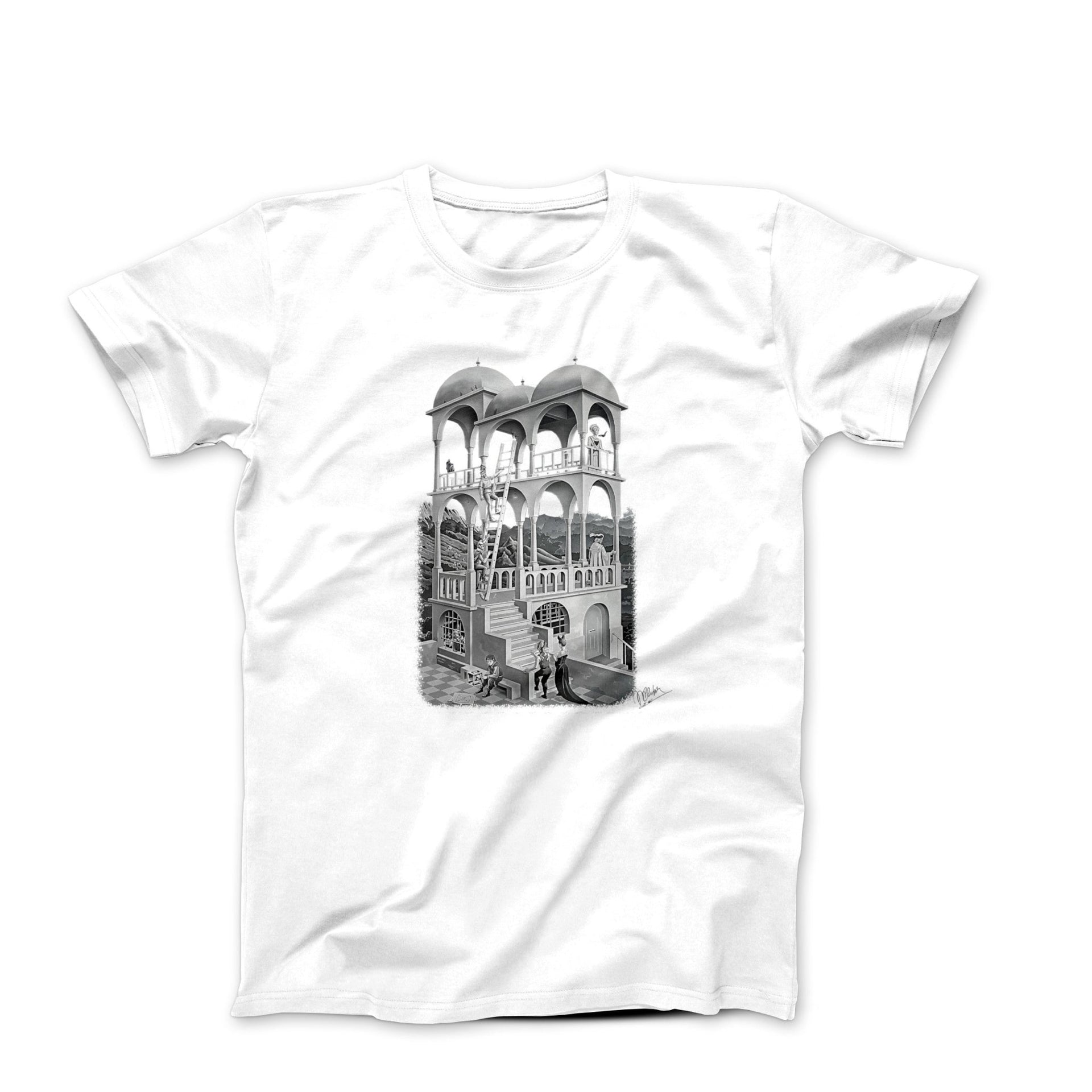 M.C. Escher Belvedere (1958) Artwork T-shirt - Greatest Artists - Harvey Ltd
