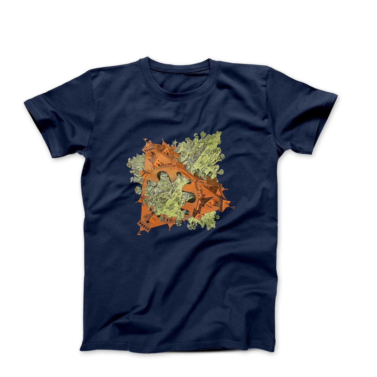 M.C. Escher Double Planetoid (1949) Artwork T-shirt - Greatest Artists - Harvey Ltd
