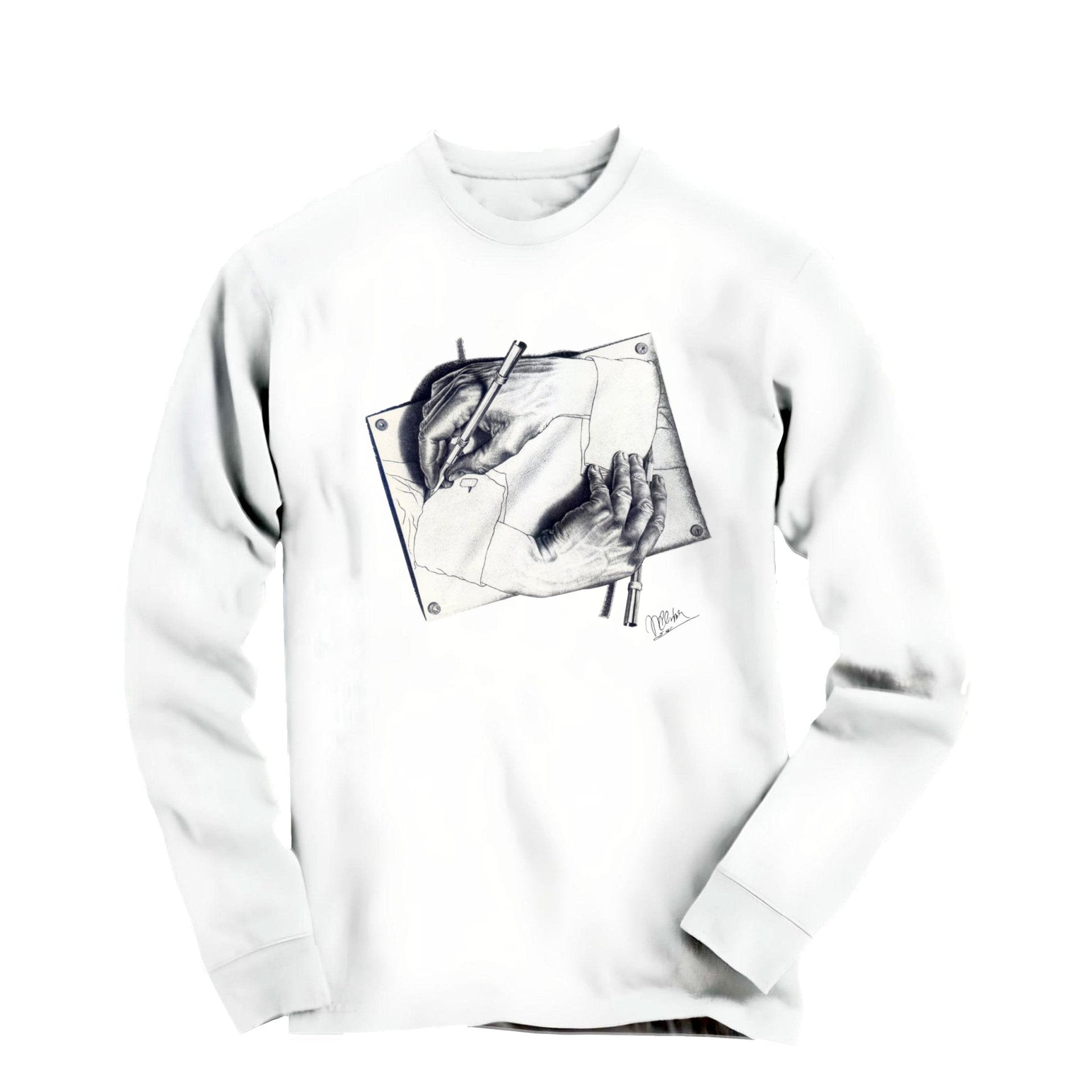 M.C. Escher Drawing Hands 1948 Long Sleeve Tee - Greatest Artists - Harvey Ltd
