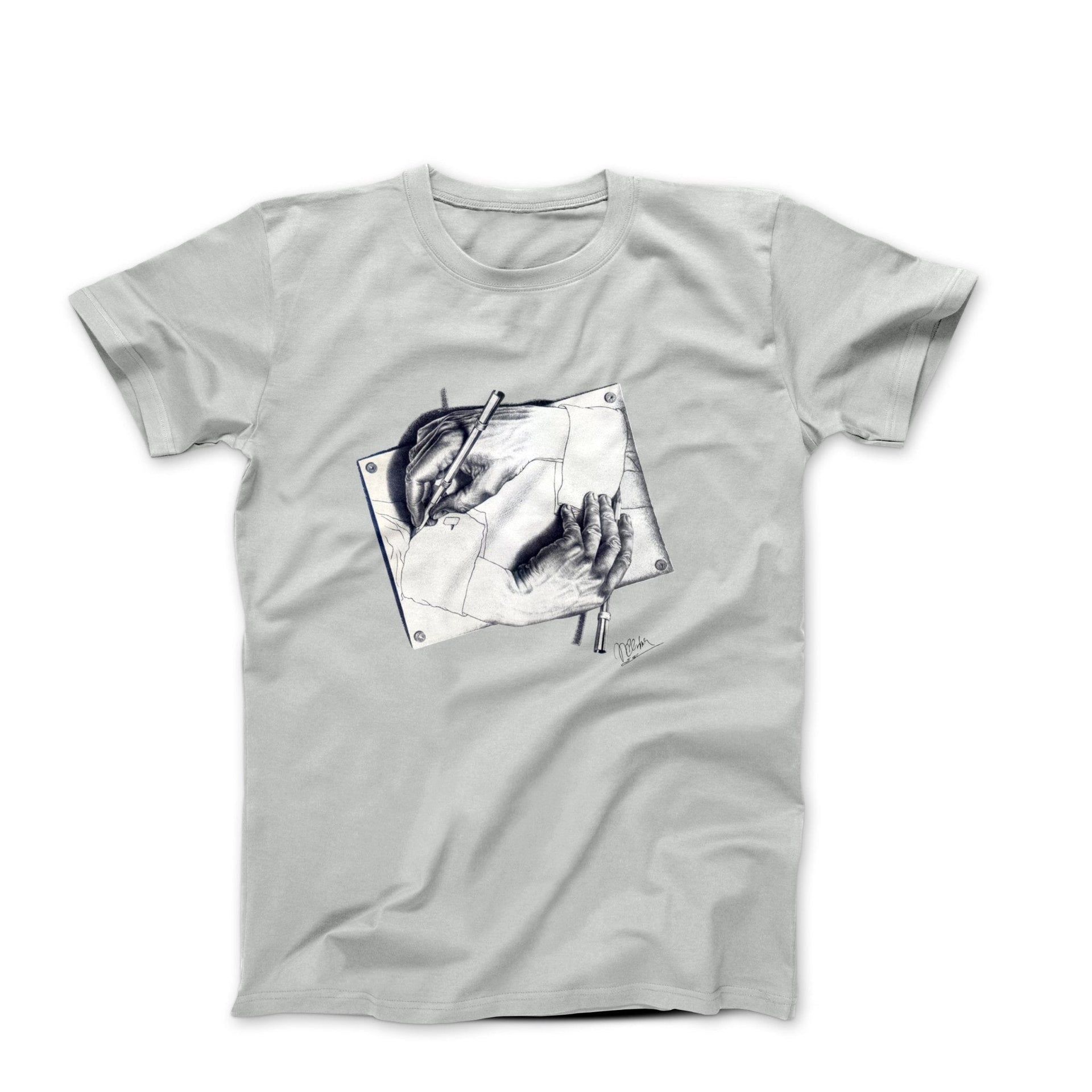 M.C. Escher Drawing Hands Art T-shirt - Greatest Artists - Harvey Ltd
