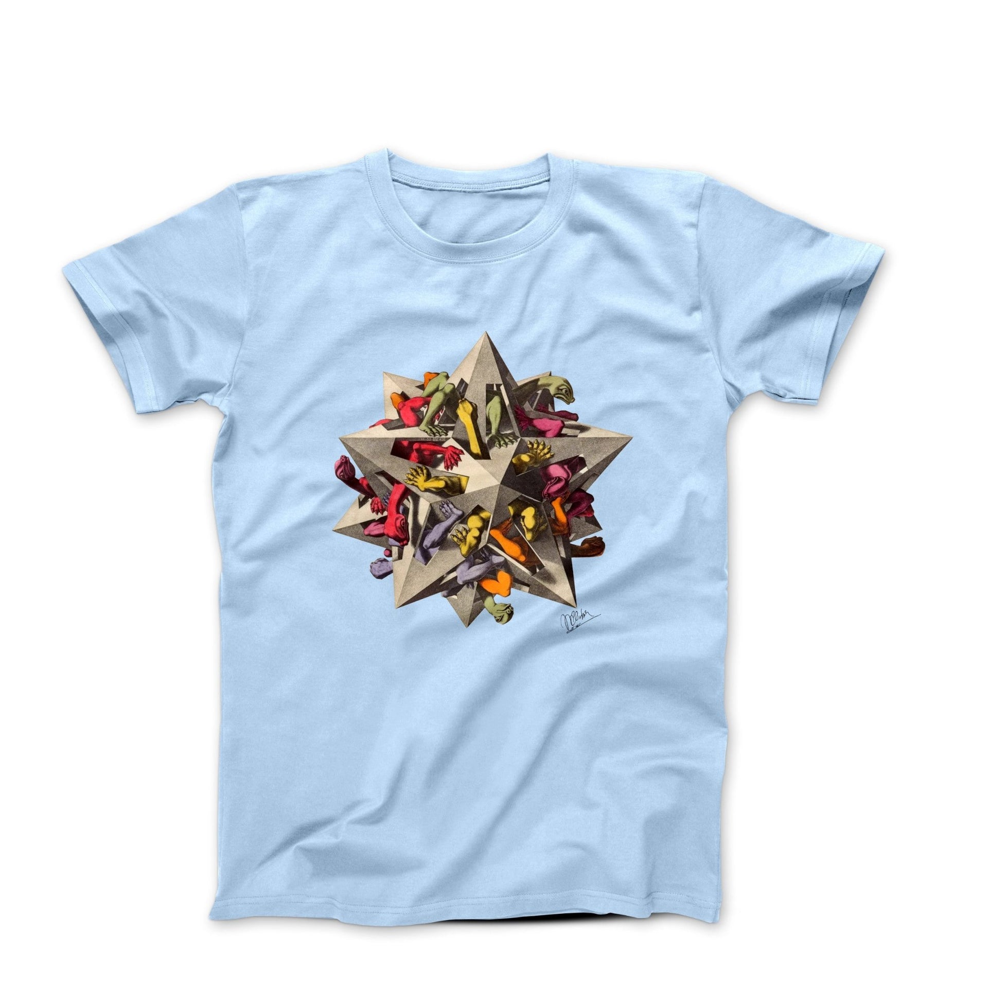 M.C. Escher Gravitation (1952) Artwork T-shirt - Greatest Artists - Harvey Ltd