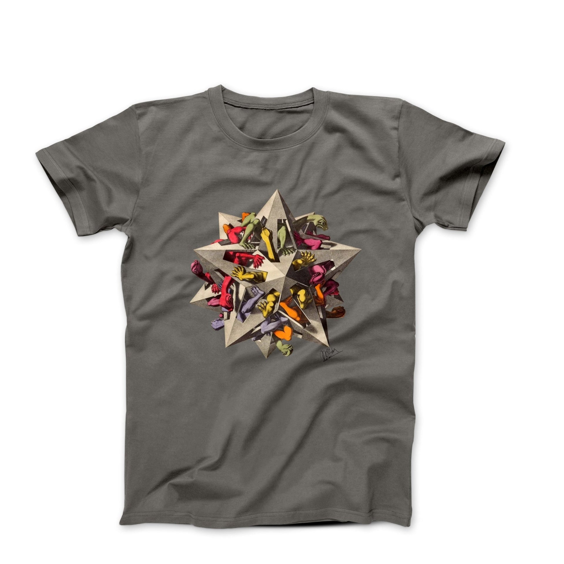 M.C. Escher Gravitation (1952) Artwork T-shirt - Greatest Artists - Harvey Ltd