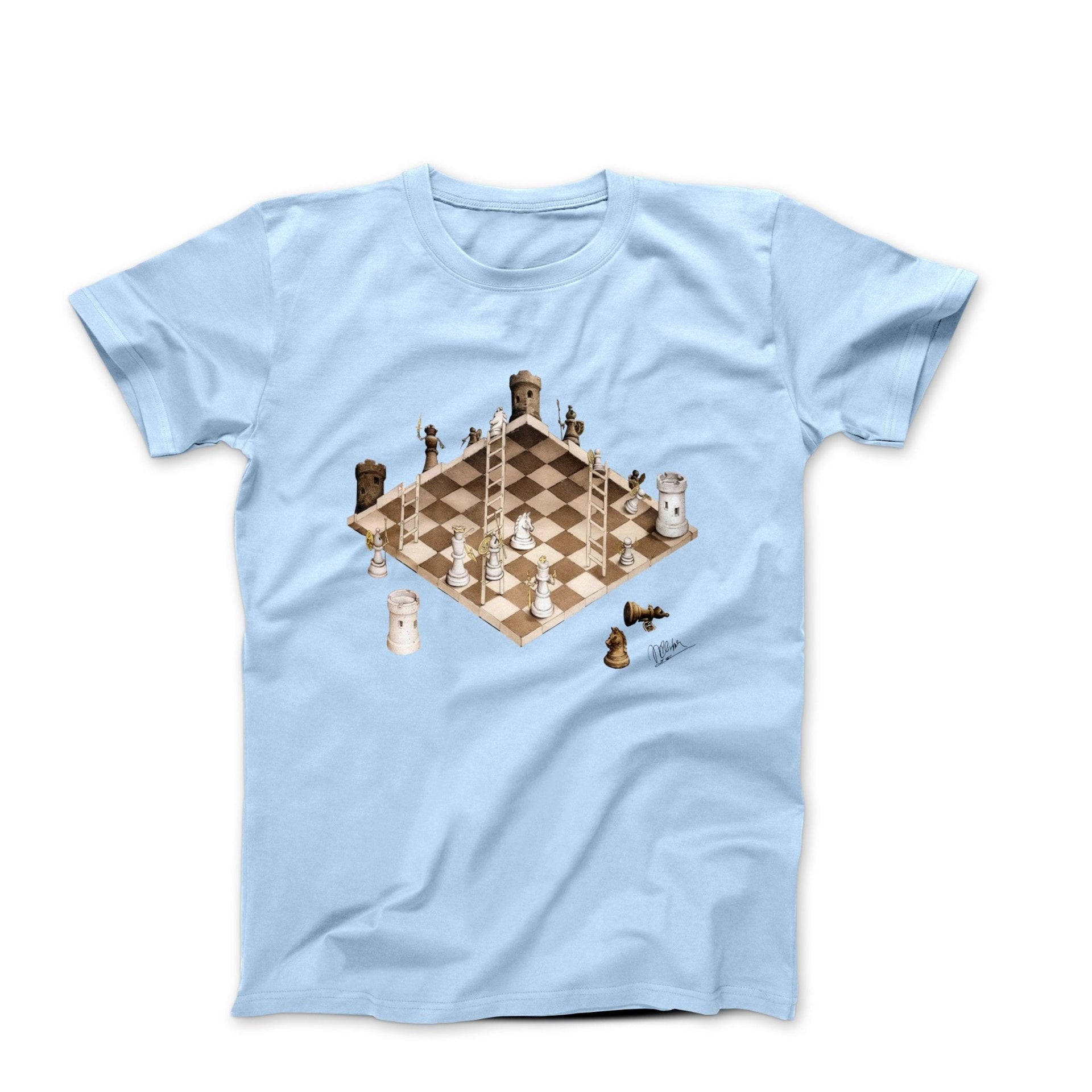 M.C. Escher Impossible Chess Artwork T-shirt - Greatest Artists - Harvey Ltd