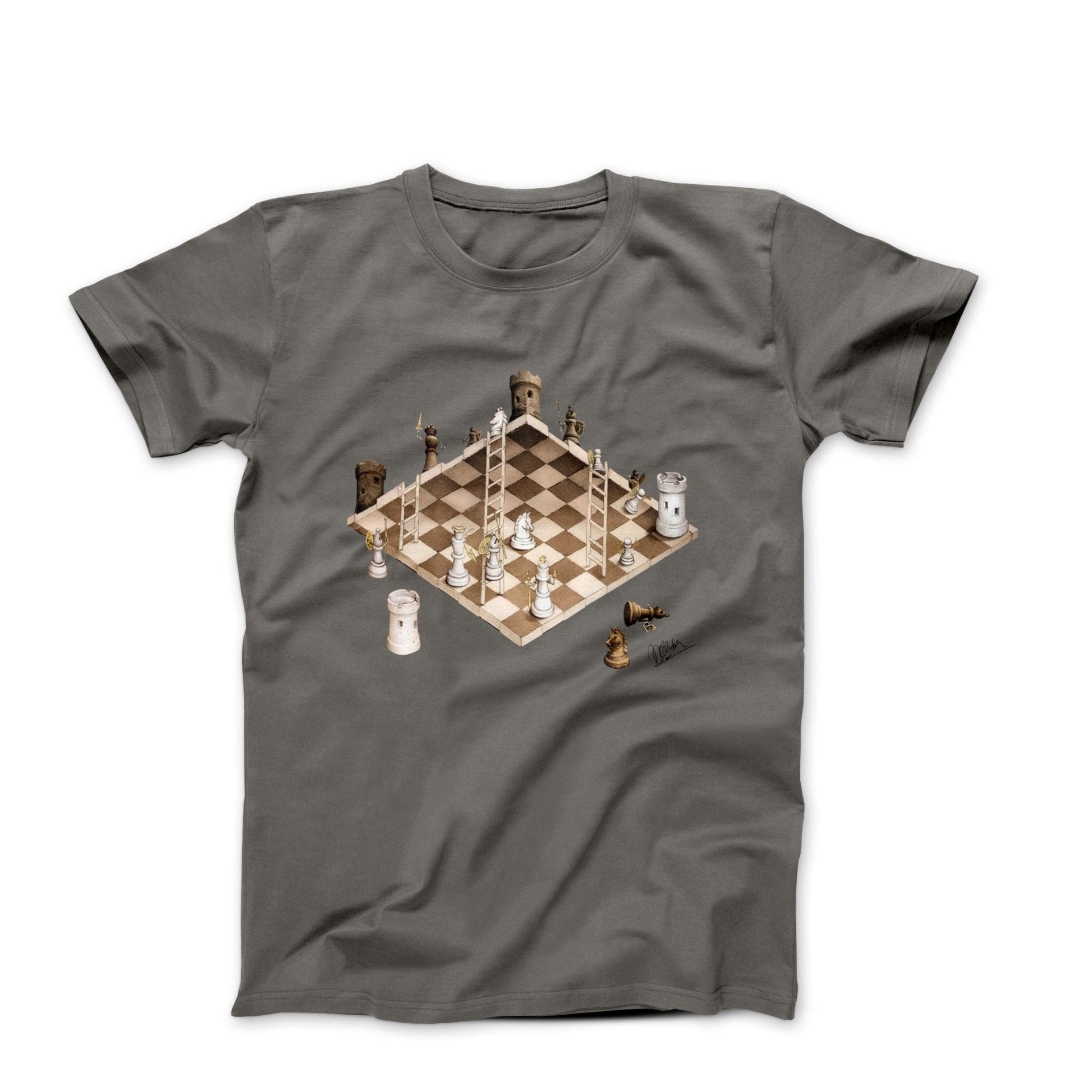 M.C. Escher Impossible Chess Artwork T-shirt - Greatest Artists - Harvey Ltd
