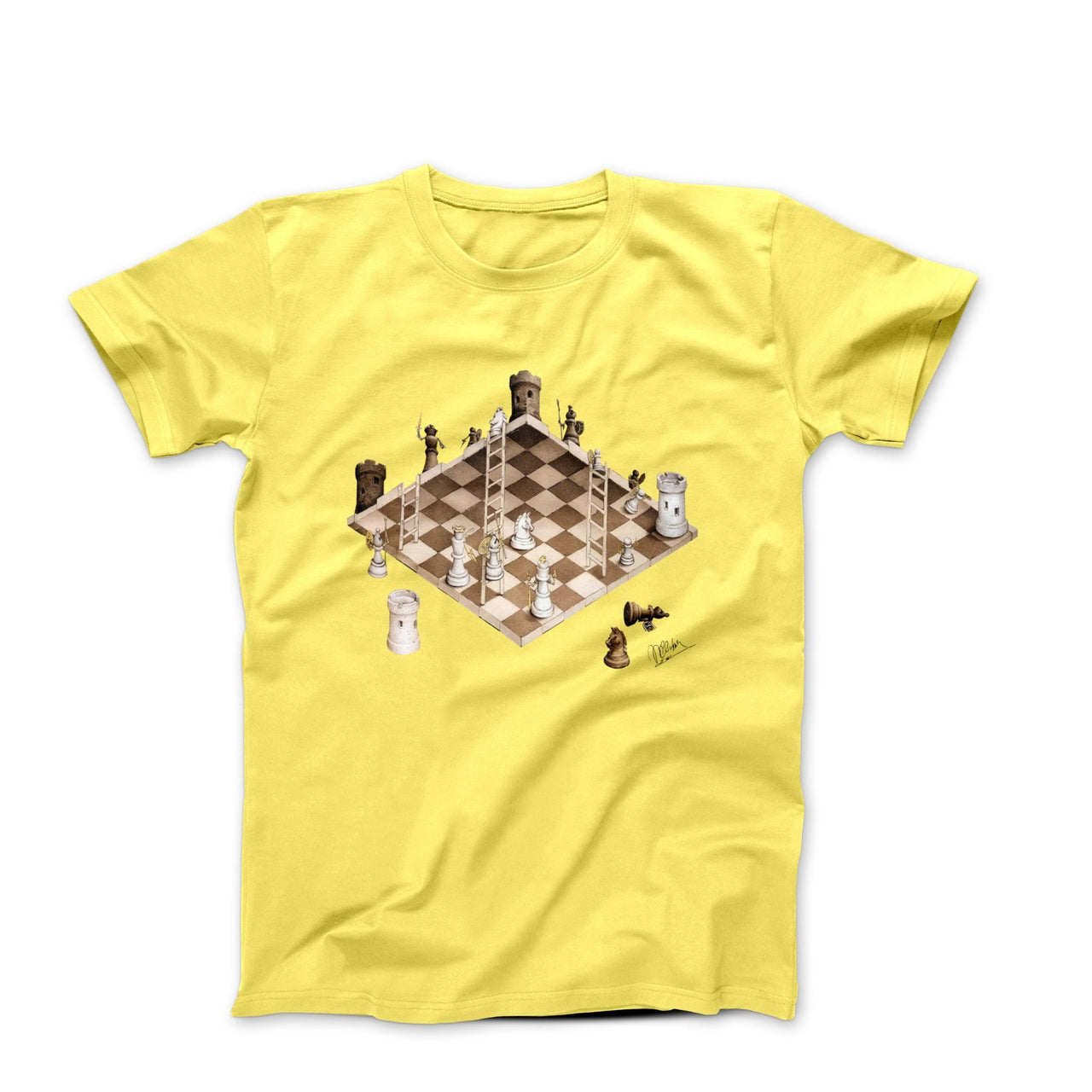 M.C. Escher Impossible Chess Artwork T-shirt - Greatest Artists - Harvey Ltd