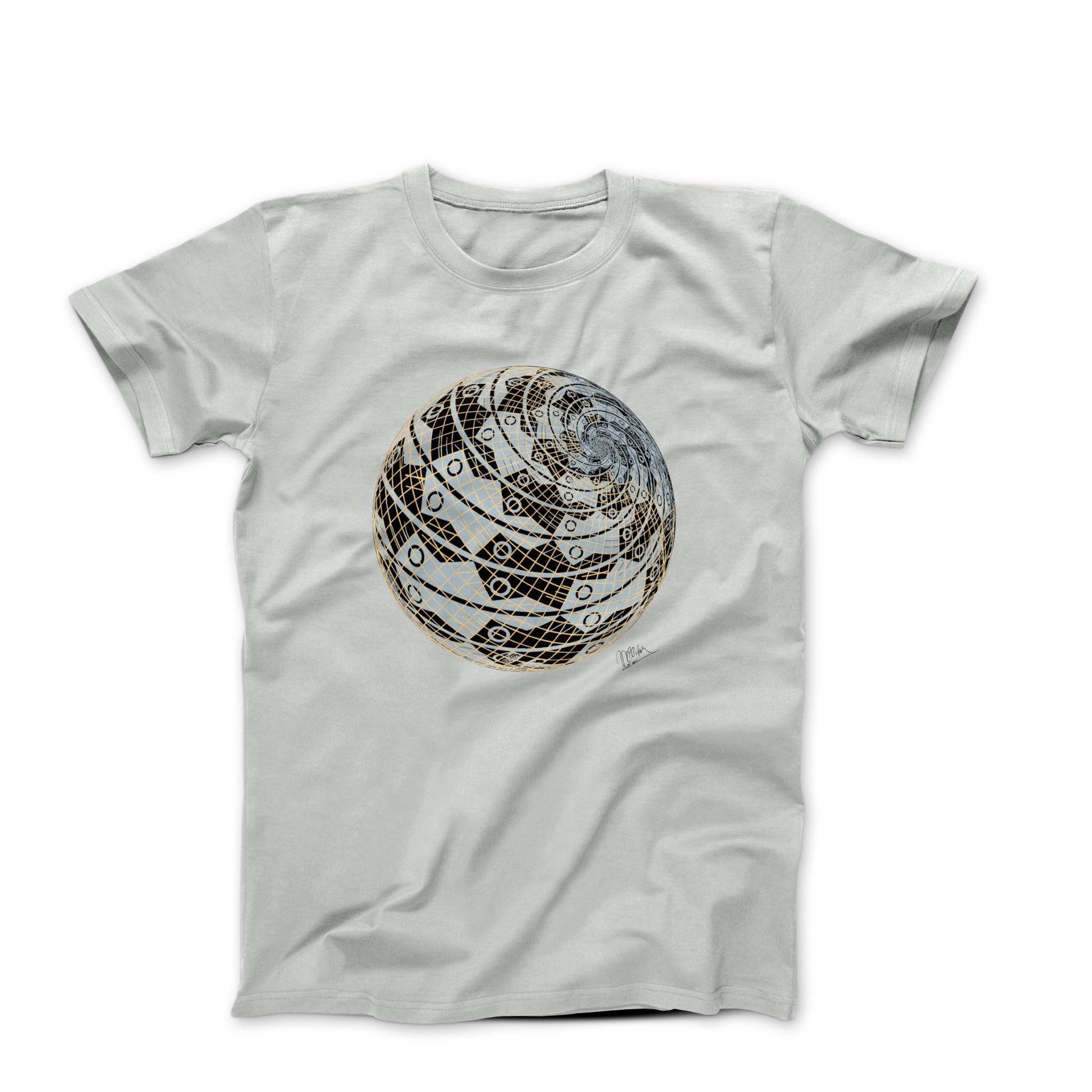 M.C. Escher Sphere Surface With Fish T-shirt - Greatest Artists - Harvey Ltd