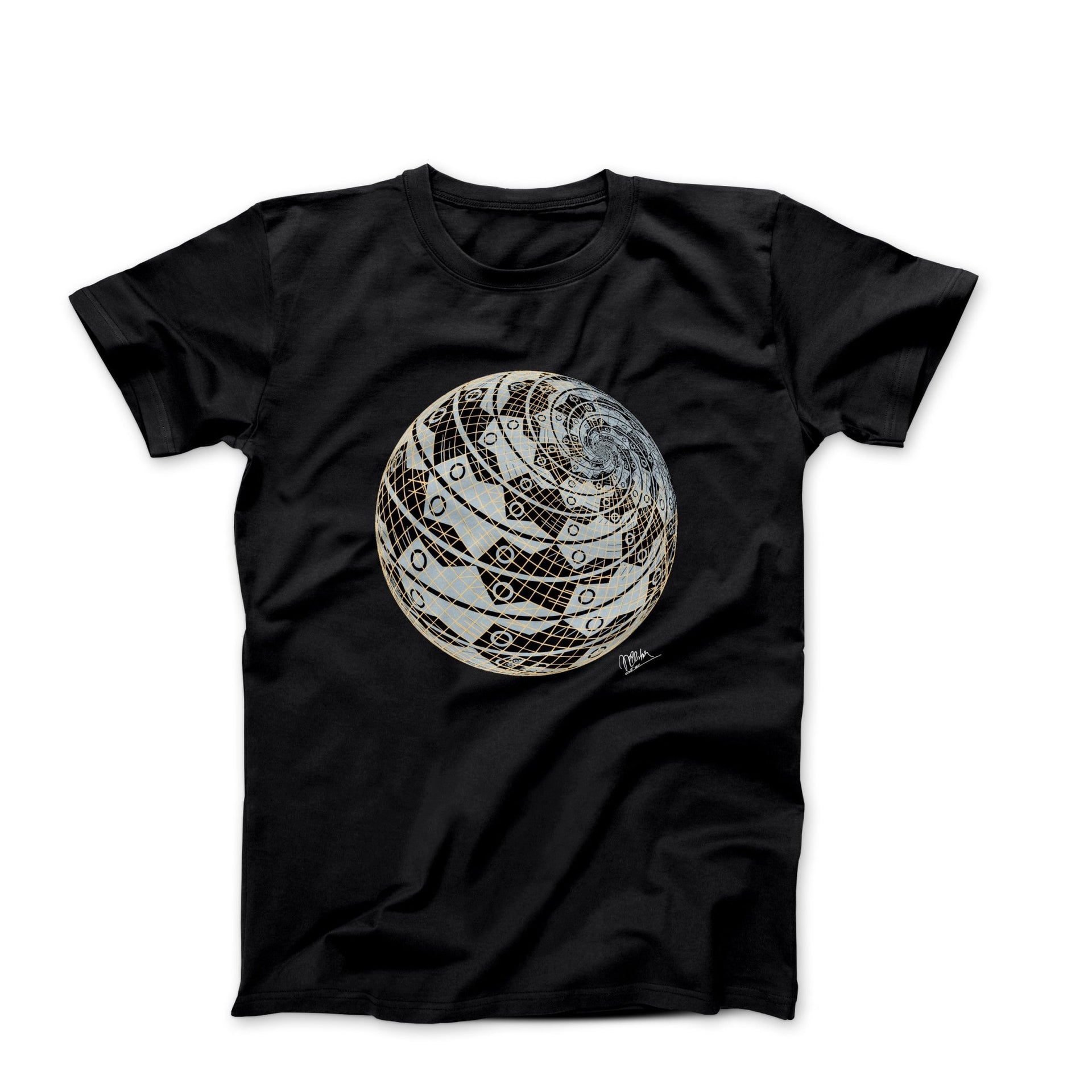 M.C. Escher Sphere Surface With Fish T-shirt - Greatest Artists - Harvey Ltd