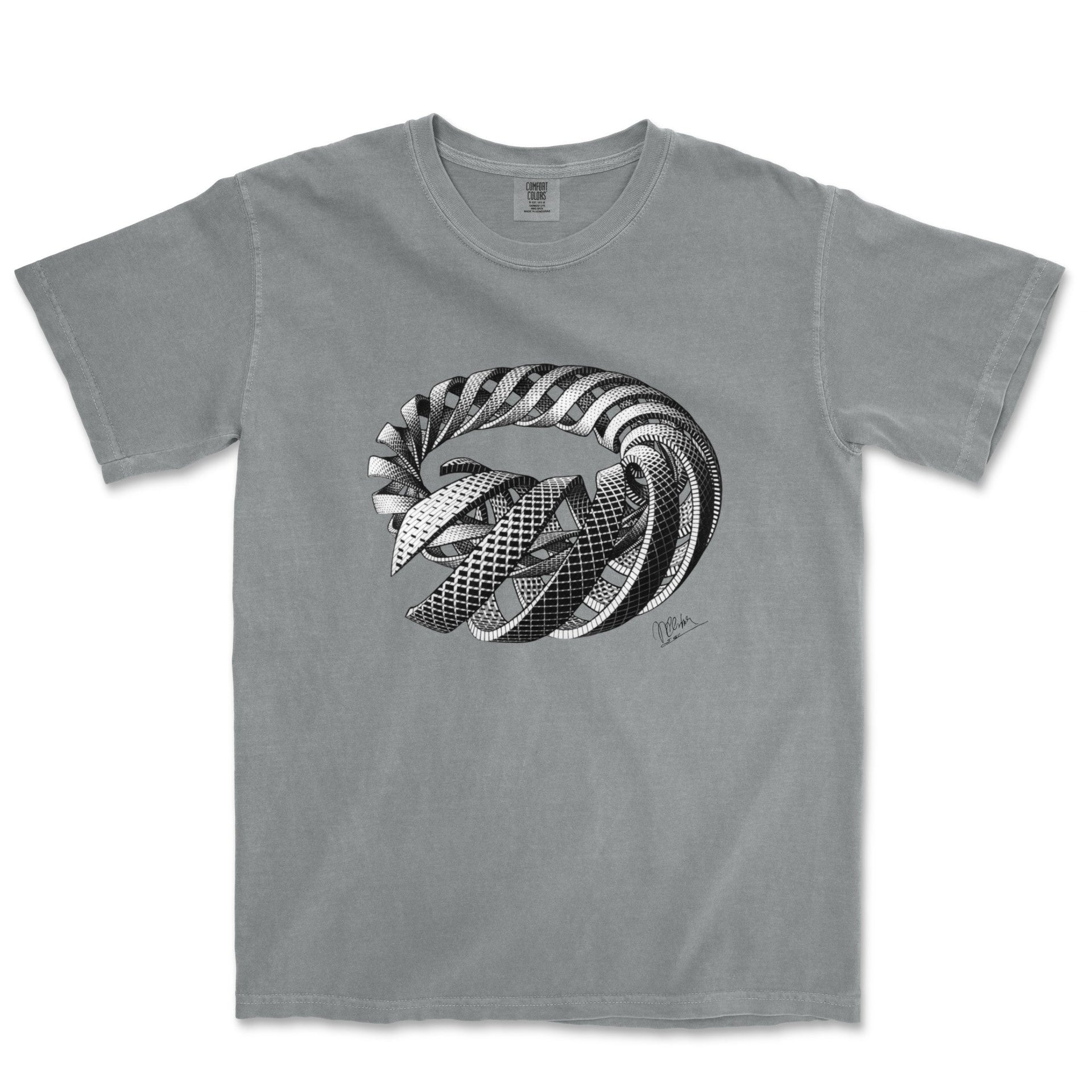 M.C. Escher Spirals Garment - Dyed T-Shirt - Greatest Artists - Harvey Ltd