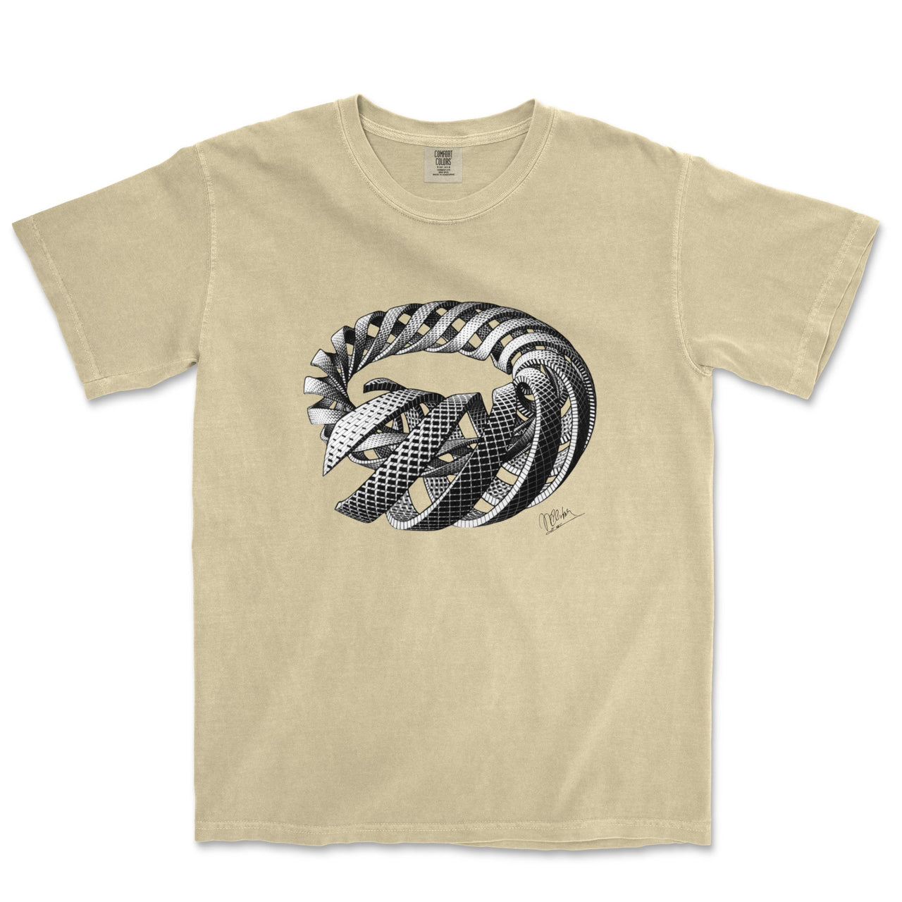 M.C. Escher Spirals Garment - Dyed T-Shirt - Greatest Artists - Harvey Ltd