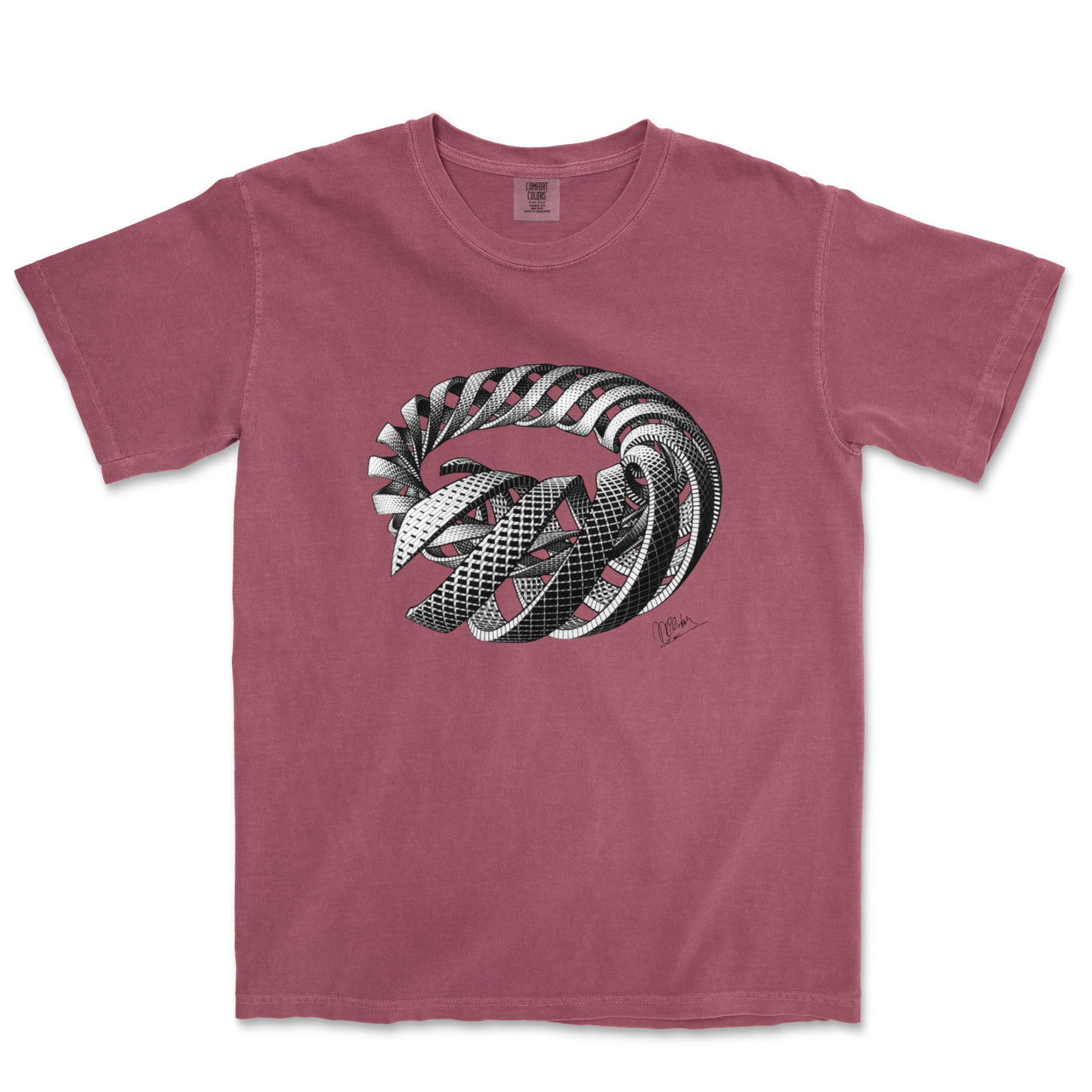 M.C. Escher Spirals Garment - Dyed T-Shirt - Greatest Artists - Harvey Ltd