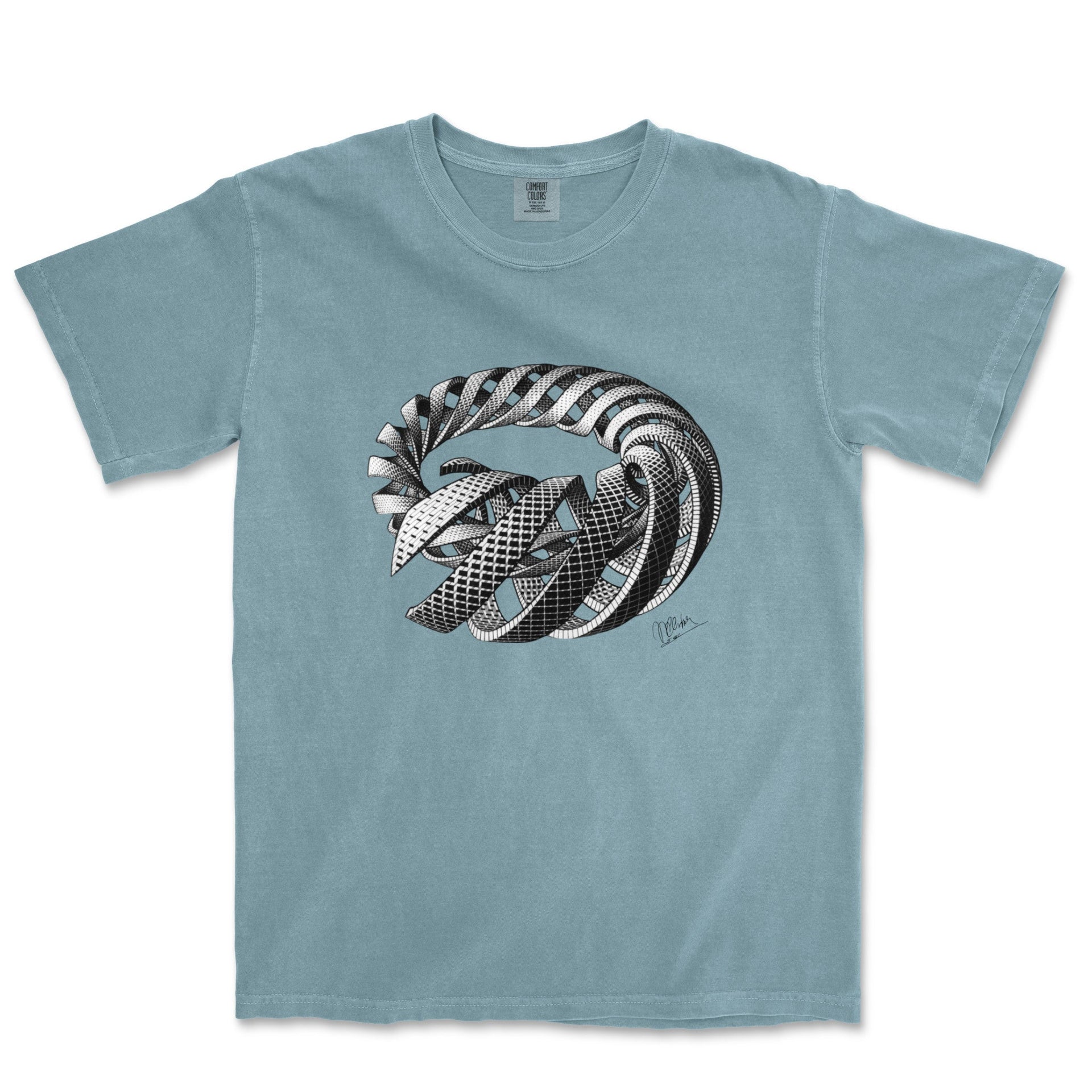 M.C. Escher Spirals Garment - Dyed T-Shirt - Greatest Artists - Harvey Ltd