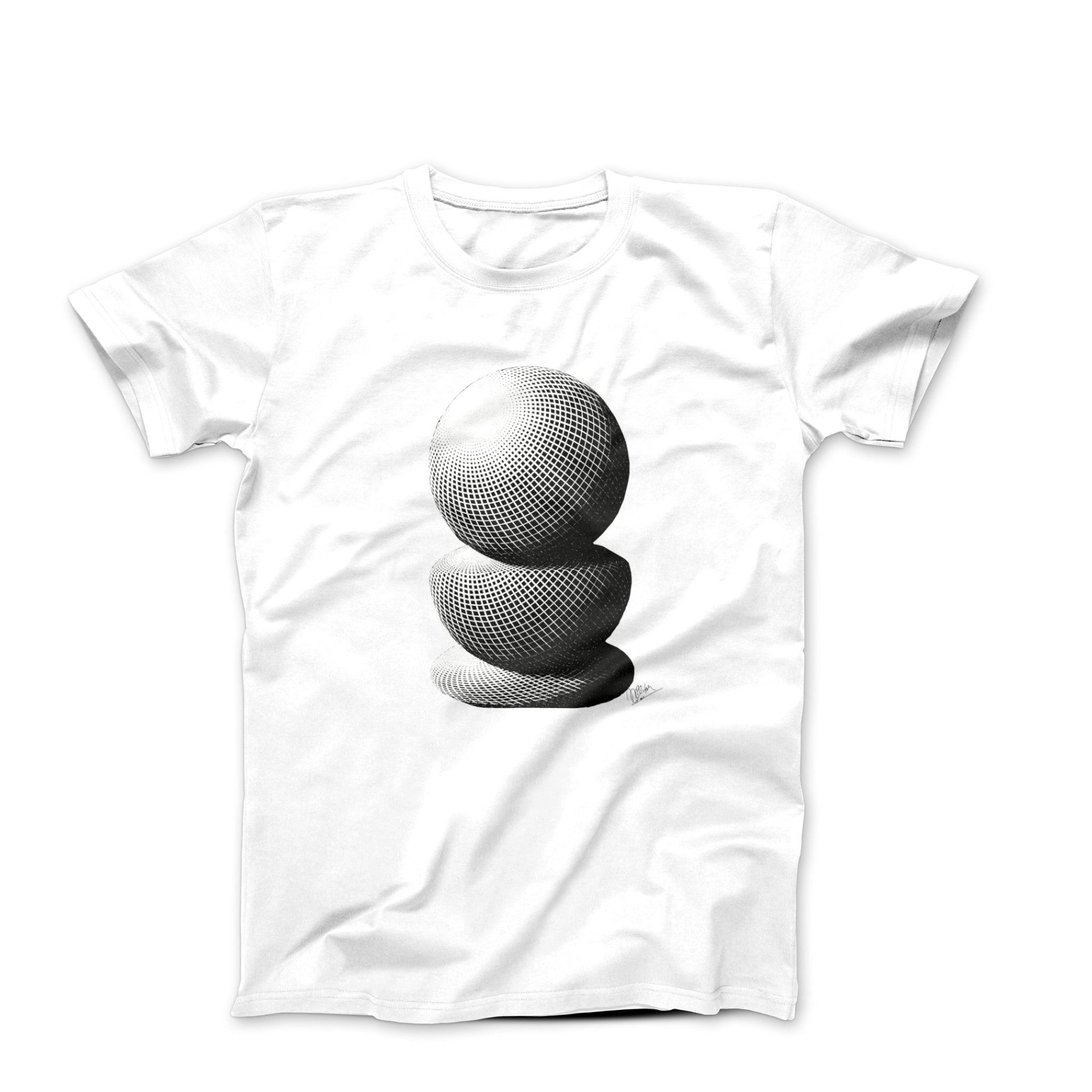 M.C. Escher Three Spheres (1946) Artwork T-shirt - Greatest Artists - Harvey Ltd