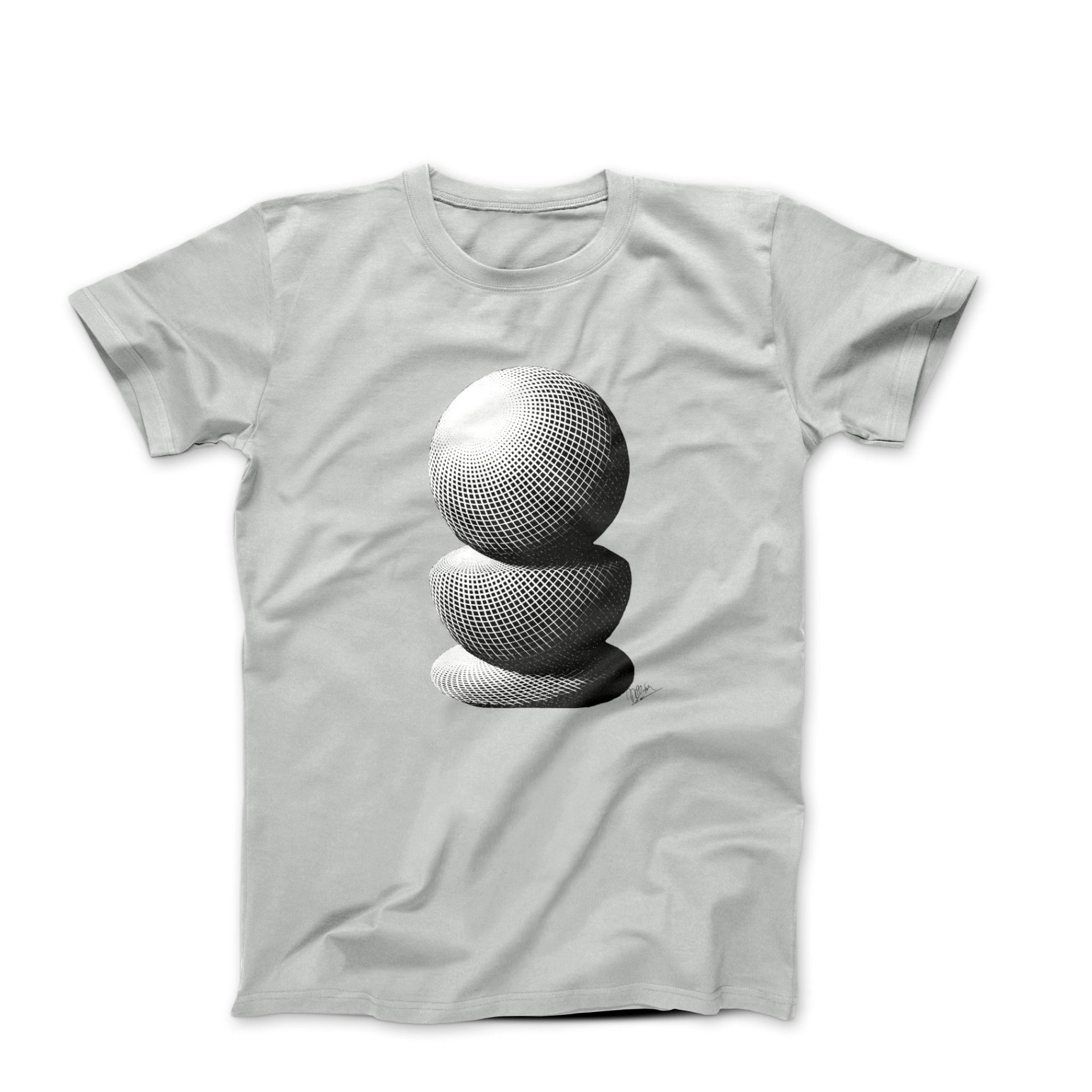 M.C. Escher Three Spheres (1946) Artwork T-shirt - Greatest Artists - Harvey Ltd