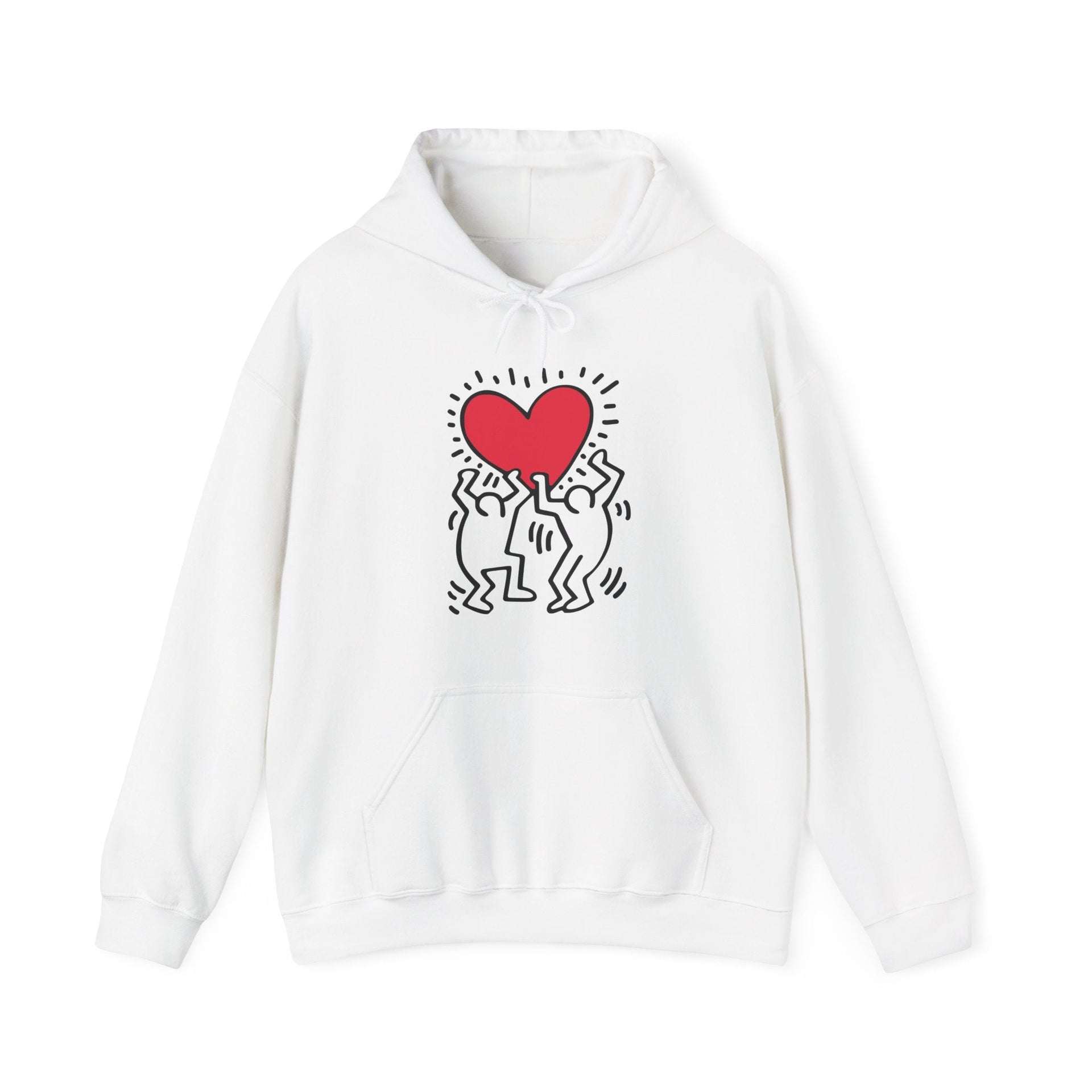 Men Holding Heart Street Art Hoodie - Street, Pop & Media Art - Harvey Ltd