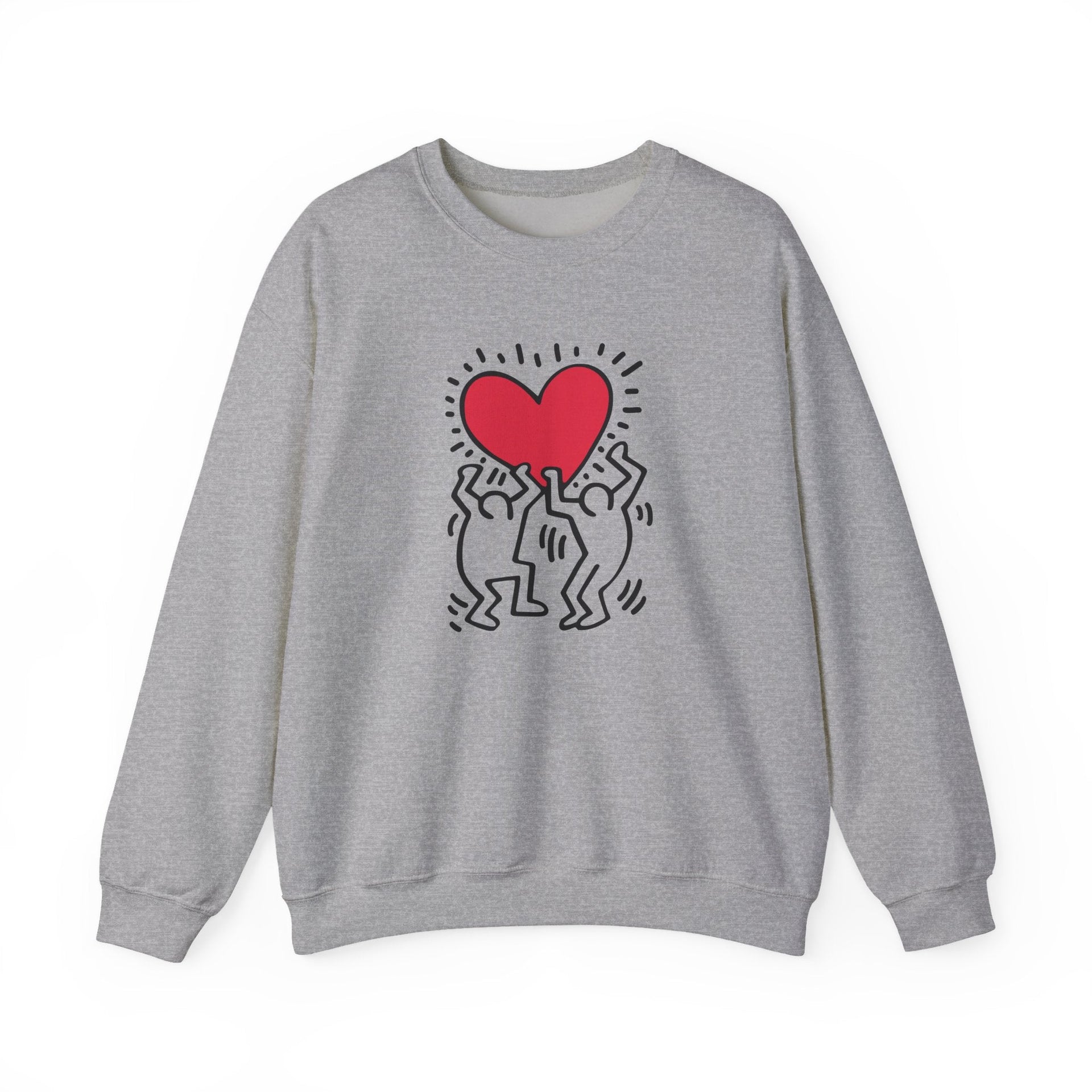 Men Holding Heart Street Art Sweatshirt - Street, Pop & Media Art - Harvey Ltd