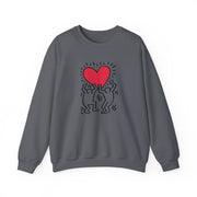 Men Holding Heart Street Art Sweatshirt - Street, Pop & Media Art - Harvey Ltd