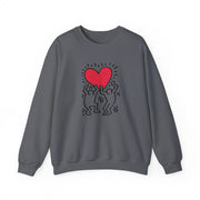 Men Holding Heart Street Art Sweatshirt - Street, Pop & Media Art - Harvey Ltd