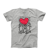 Men Holding Heart Street Art T-shirt - Street, Pop & Media Art - Harvey Ltd