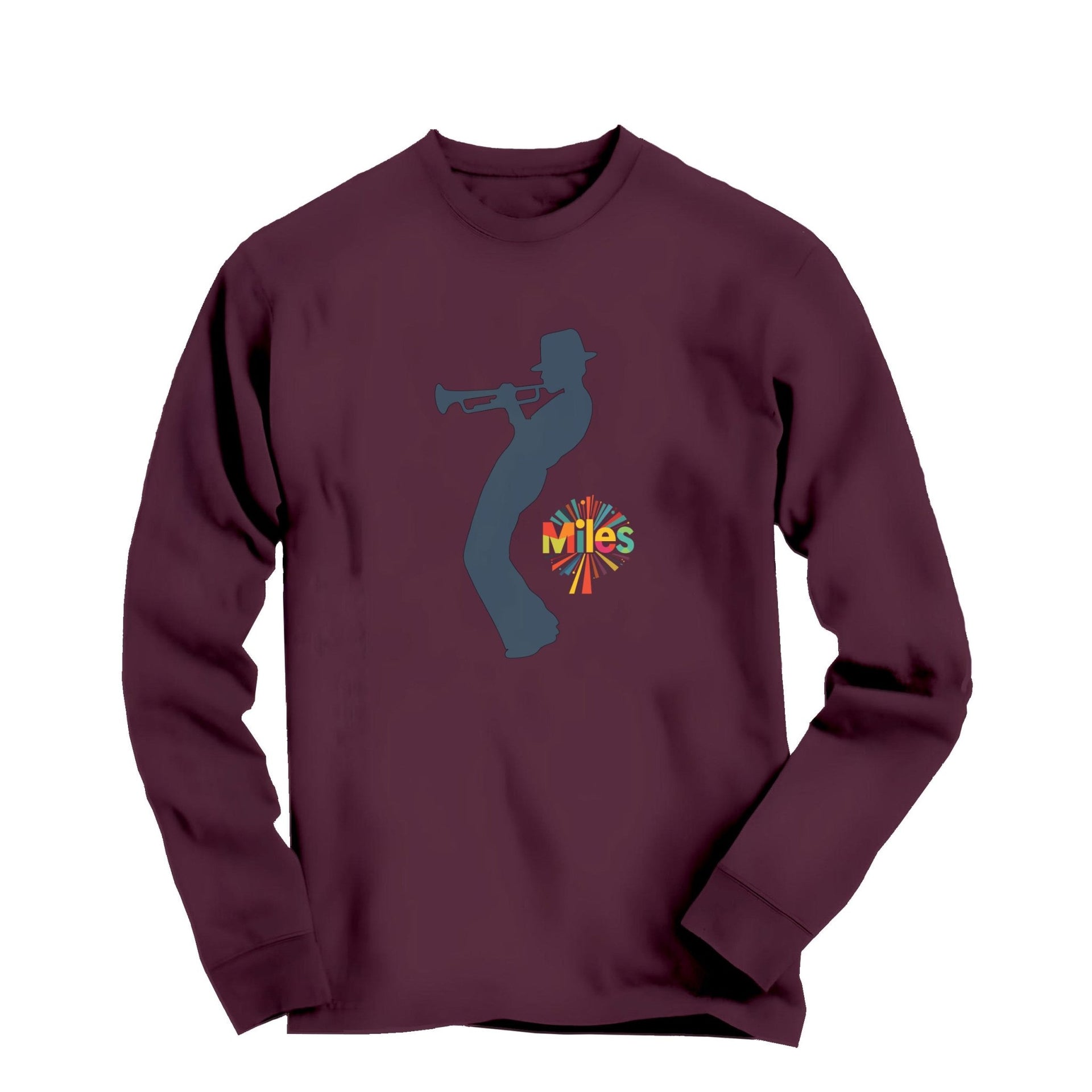 Miles Davis With His Trumpet Long Sleeve Tee - Comics, Movies & Music - Harvey Ltd