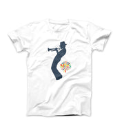 Miles Davis With His Trumpet Sketch T-shirt - Comics, Movies & Music - Harvey Ltd