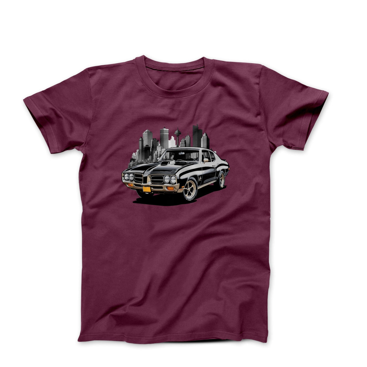 Muscle Car Cityscape Illustration T-shirt - Cars, Trucks & Cycles - Harvey Ltd