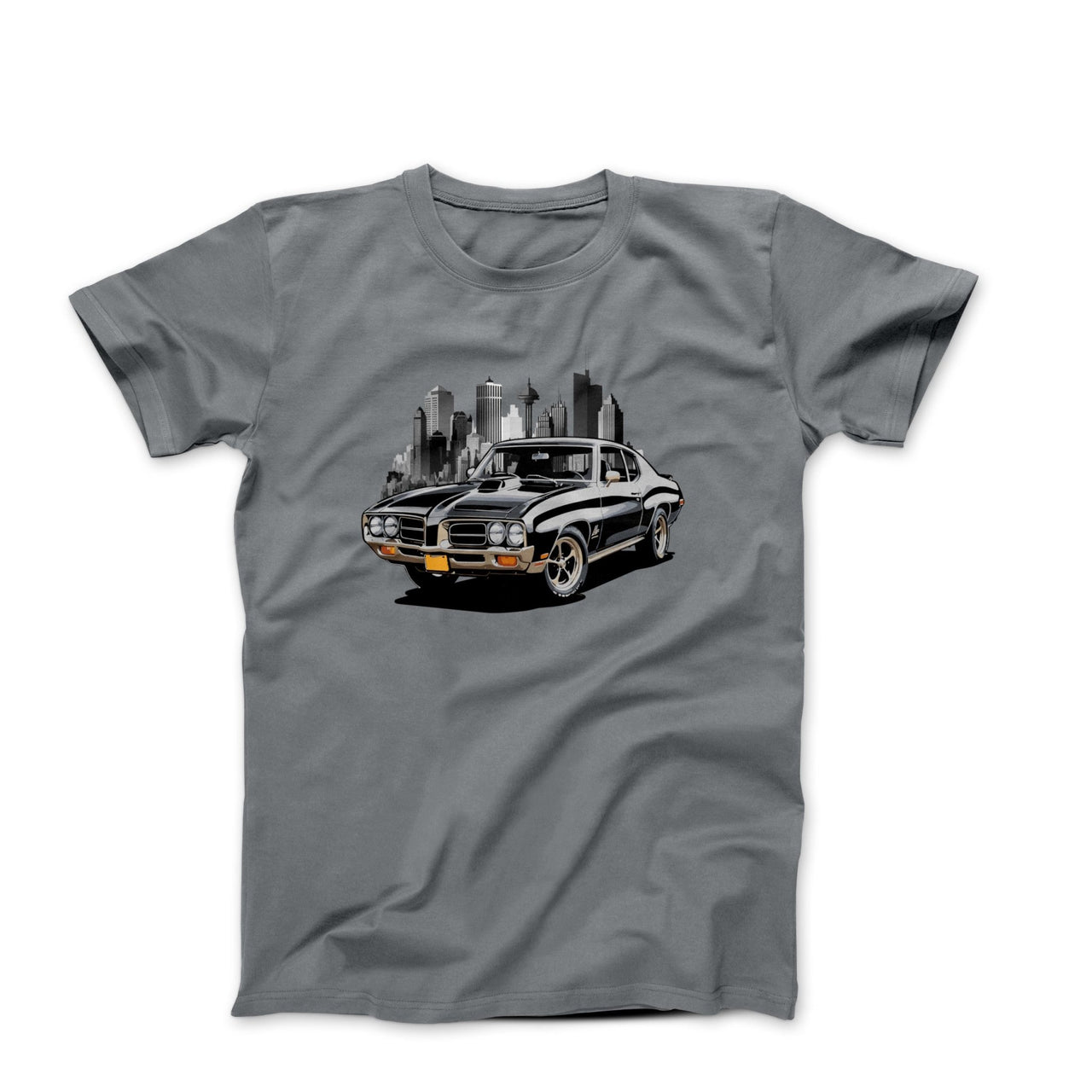 Muscle Car Cityscape Illustration T-shirt - Cars, Trucks & Cycles - Harvey Ltd