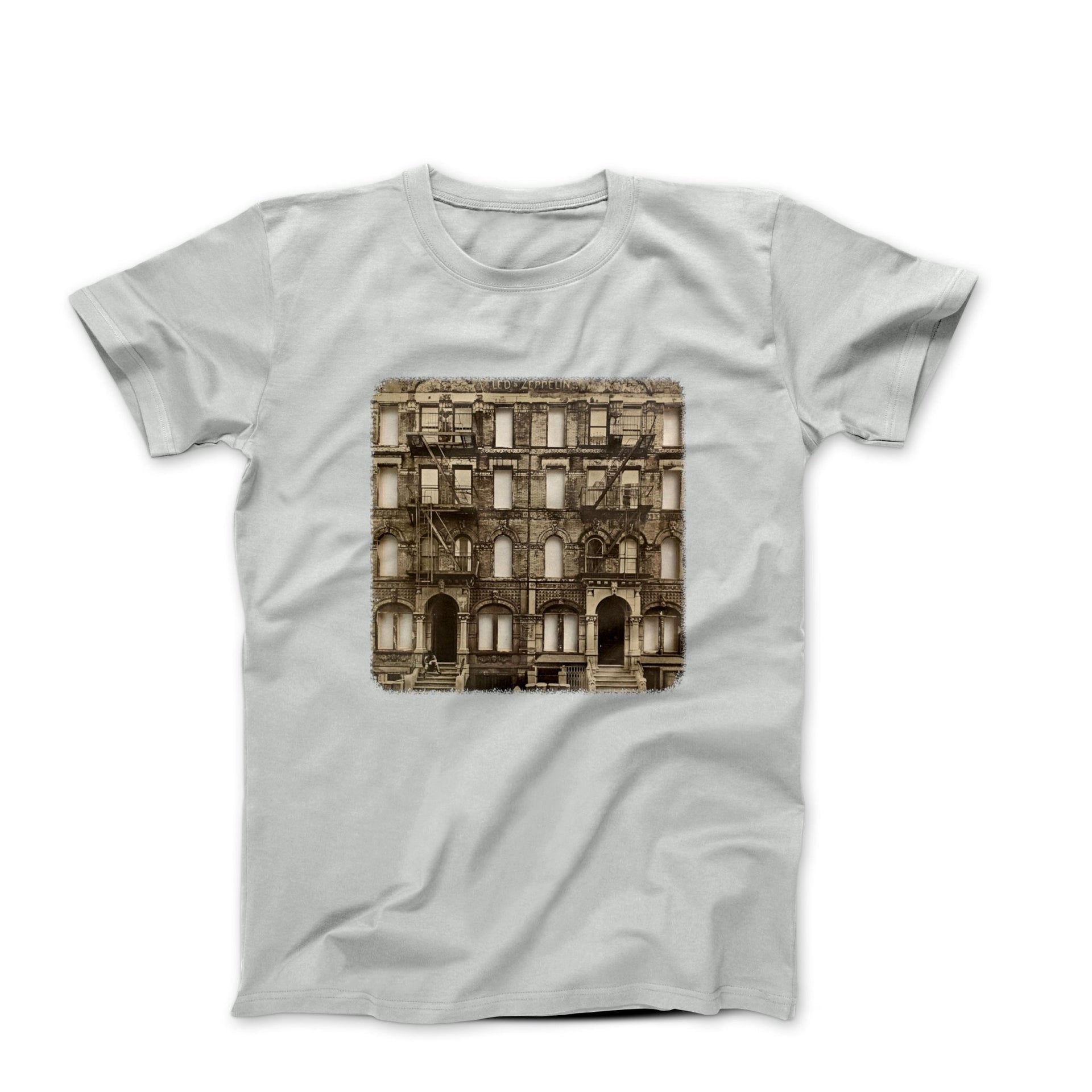 Physical Graffiti 1975 Album Art T-shirt - Comics, Movies & Music - Harvey Ltd