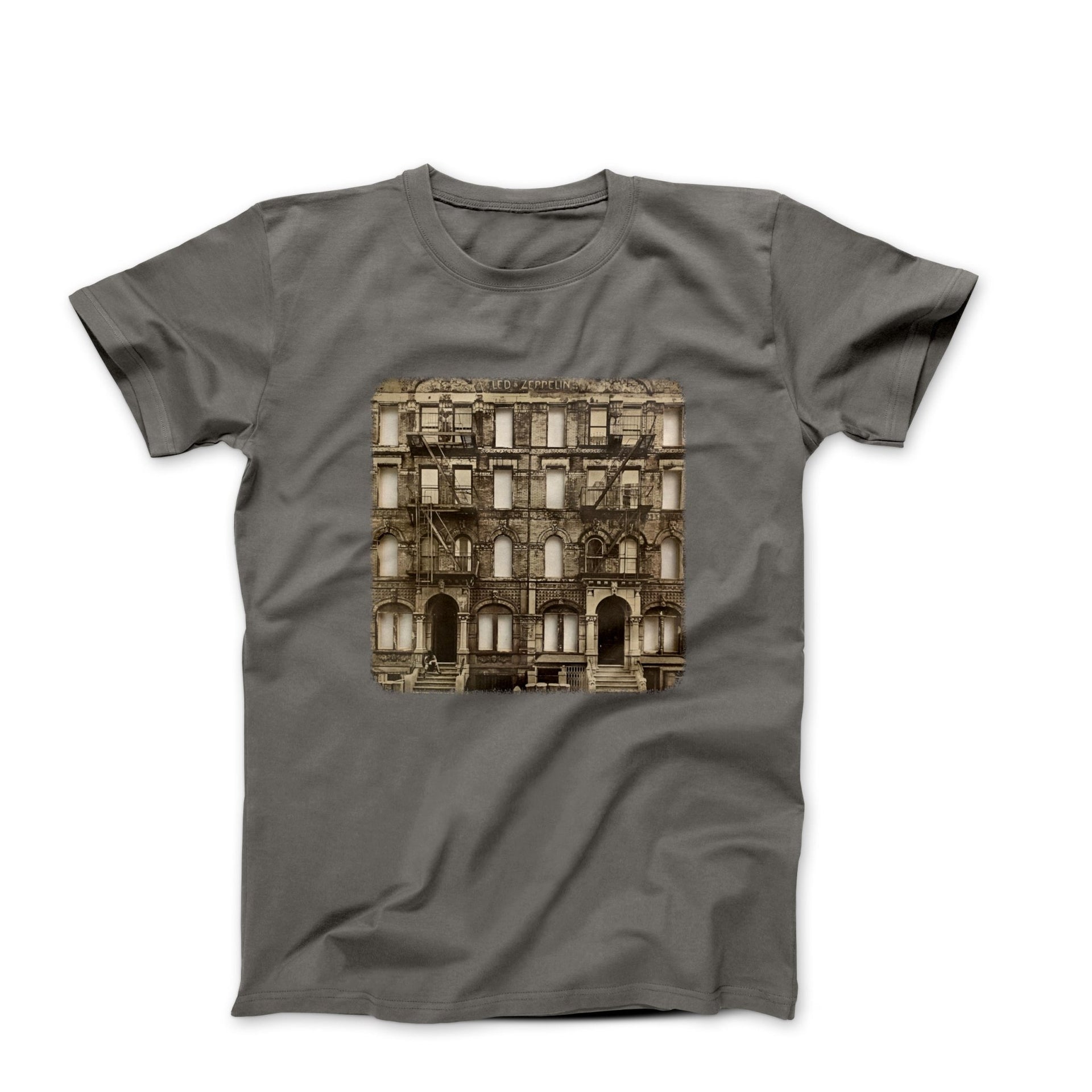 Physical Graffiti 1975 Album Art T-shirt - Comics, Movies & Music - Harvey Ltd