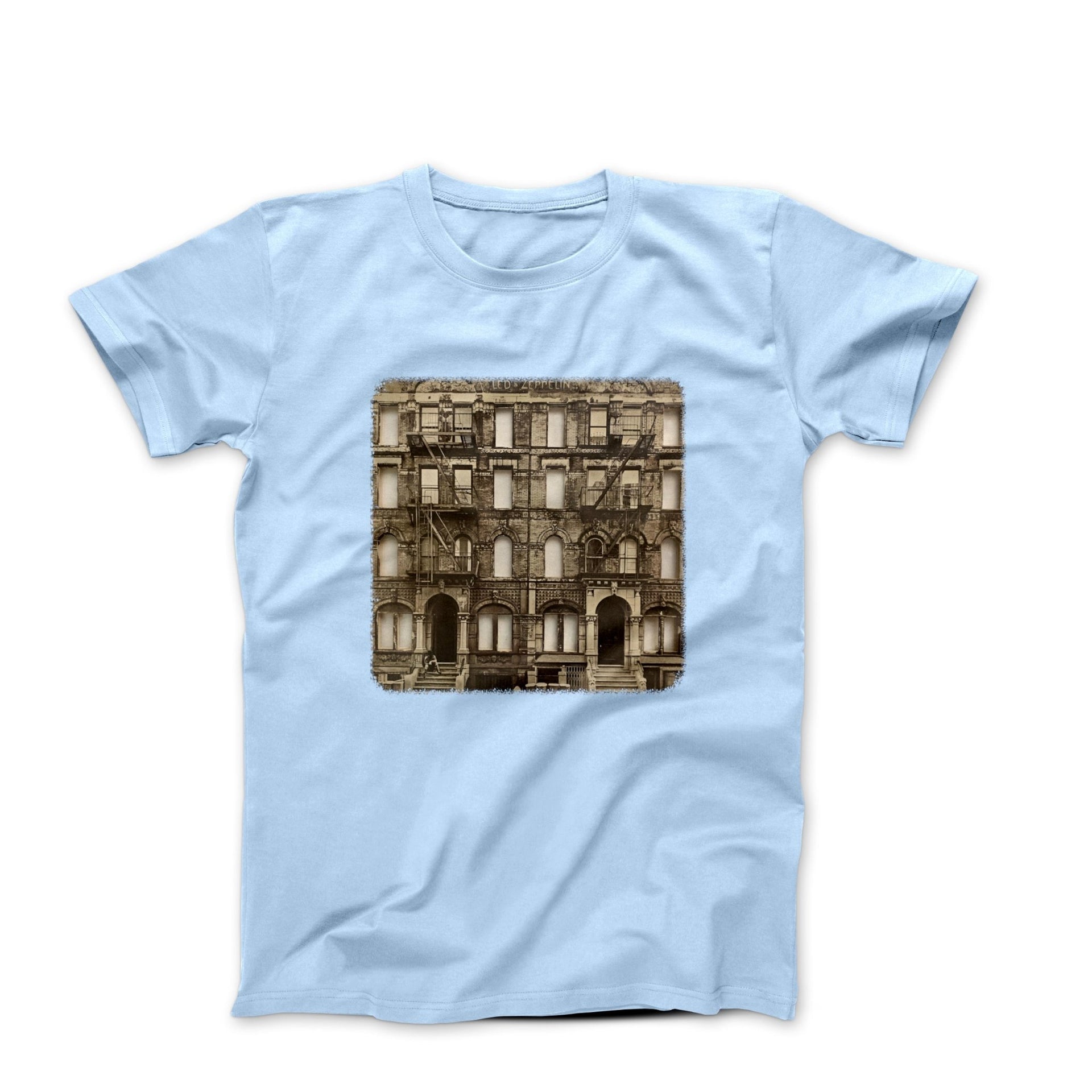 Physical Graffiti 1975 Album Art T-shirt - Comics, Movies & Music - Harvey Ltd