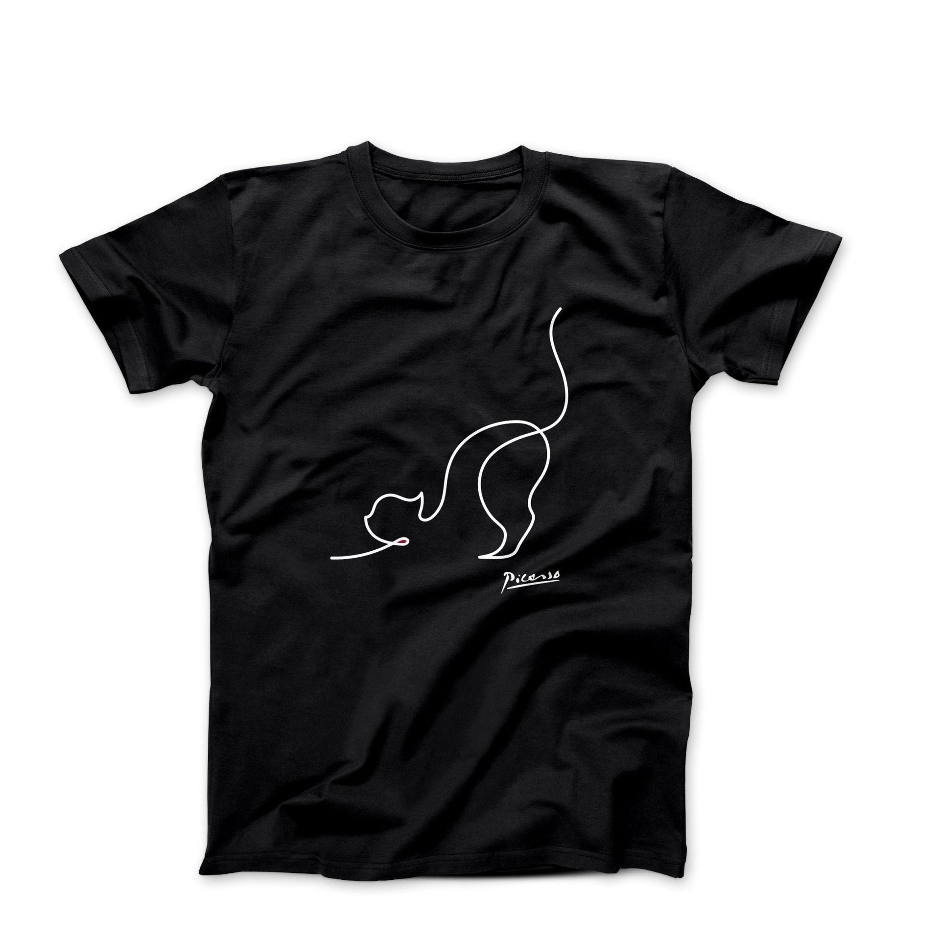 Picasso Cat Line Sketch T-shirt - Greatest Artists - Harvey Ltd