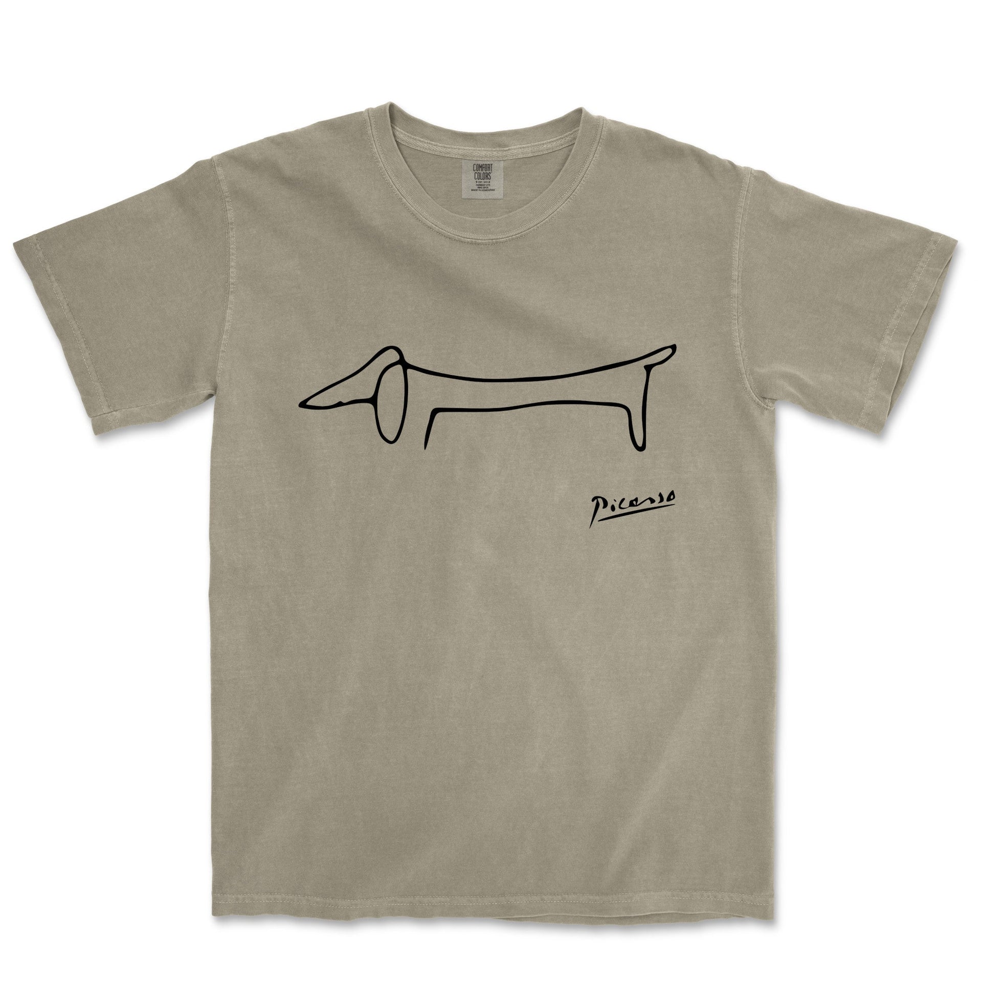 Picasso Dachshund (Lump) Garment - Dyed T-Shirt - Greatest Artists - Harvey Ltd