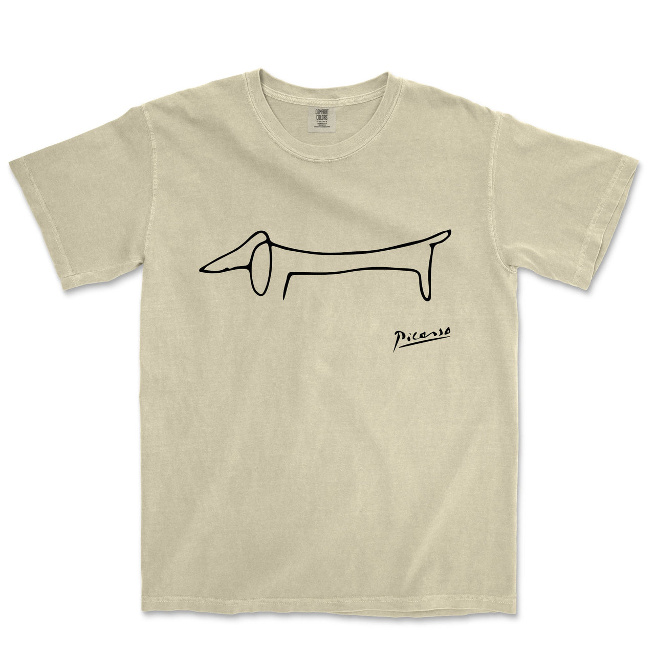 Picasso Dachshund (Lump) Garment - Dyed T-Shirt - Greatest Artists - Harvey Ltd