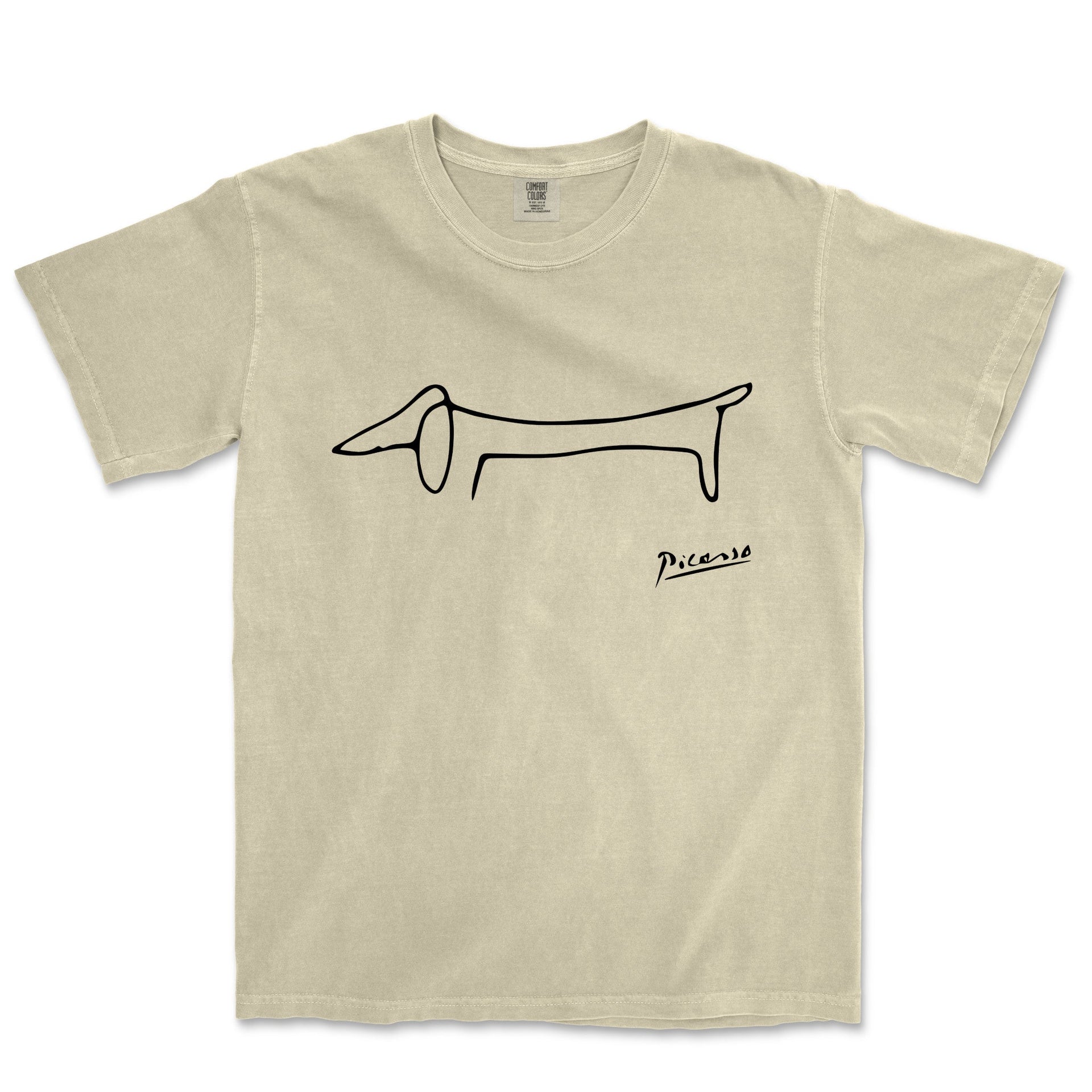Picasso Dachshund (Lump) Garment - Dyed T-Shirt - Greatest Artists - Harvey Ltd