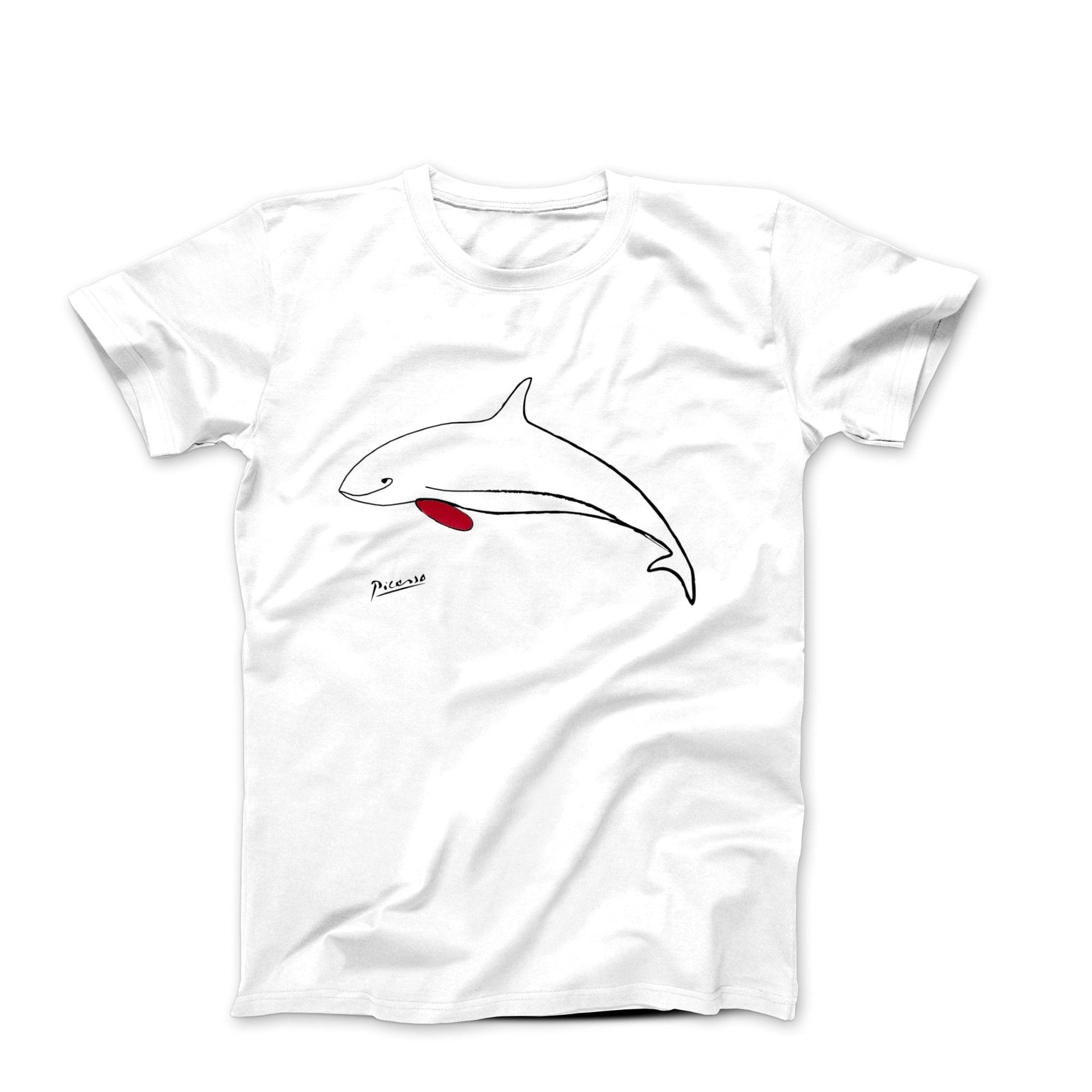Picasso Dolphin Line Sketch T-shirt - Greatest Artists - Harvey Ltd