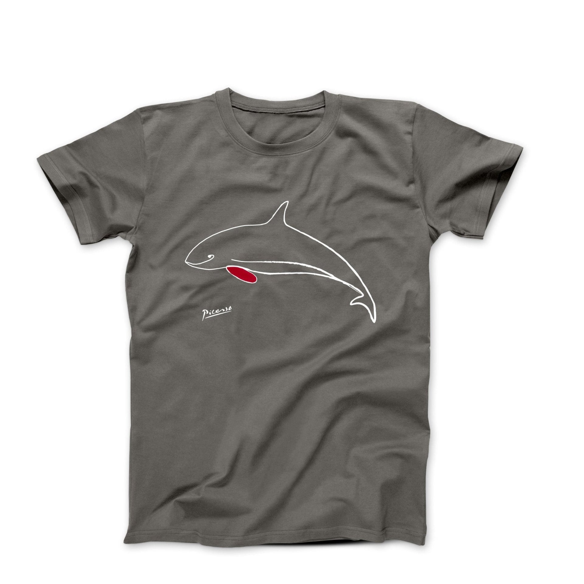 Picasso Dolphin Line Sketch T-shirt - Greatest Artists - Harvey Ltd