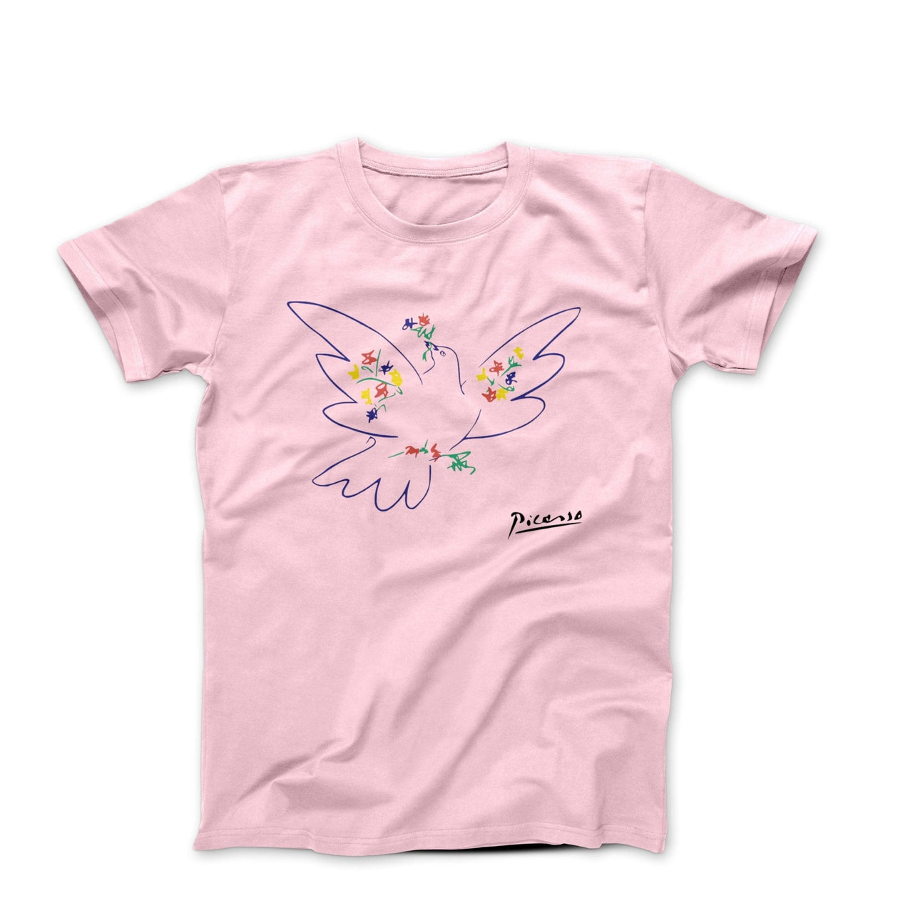 Picasso Dove With Flowers (1949) Artwork T-Shirt - Greatest Artists - Harvey Ltd