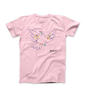 Picasso Dove With Flowers (1949) Artwork T-Shirt - Greatest Artists - Harvey Ltd