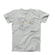 Picasso Dove With Flowers (1949) Artwork T-Shirt - Greatest Artists - Harvey Ltd